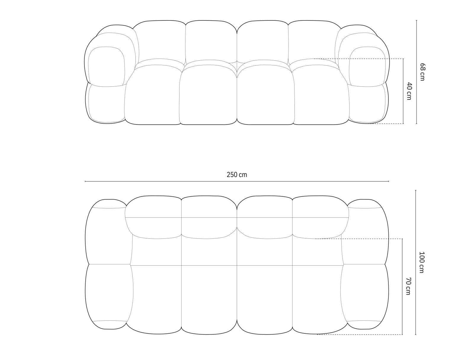 Stilvolles 4-Sitzer Velours Sofa Loretto in Grau, perfekt für moderne Wohnräume und entspannte Stunden mit Freunden und Familie.