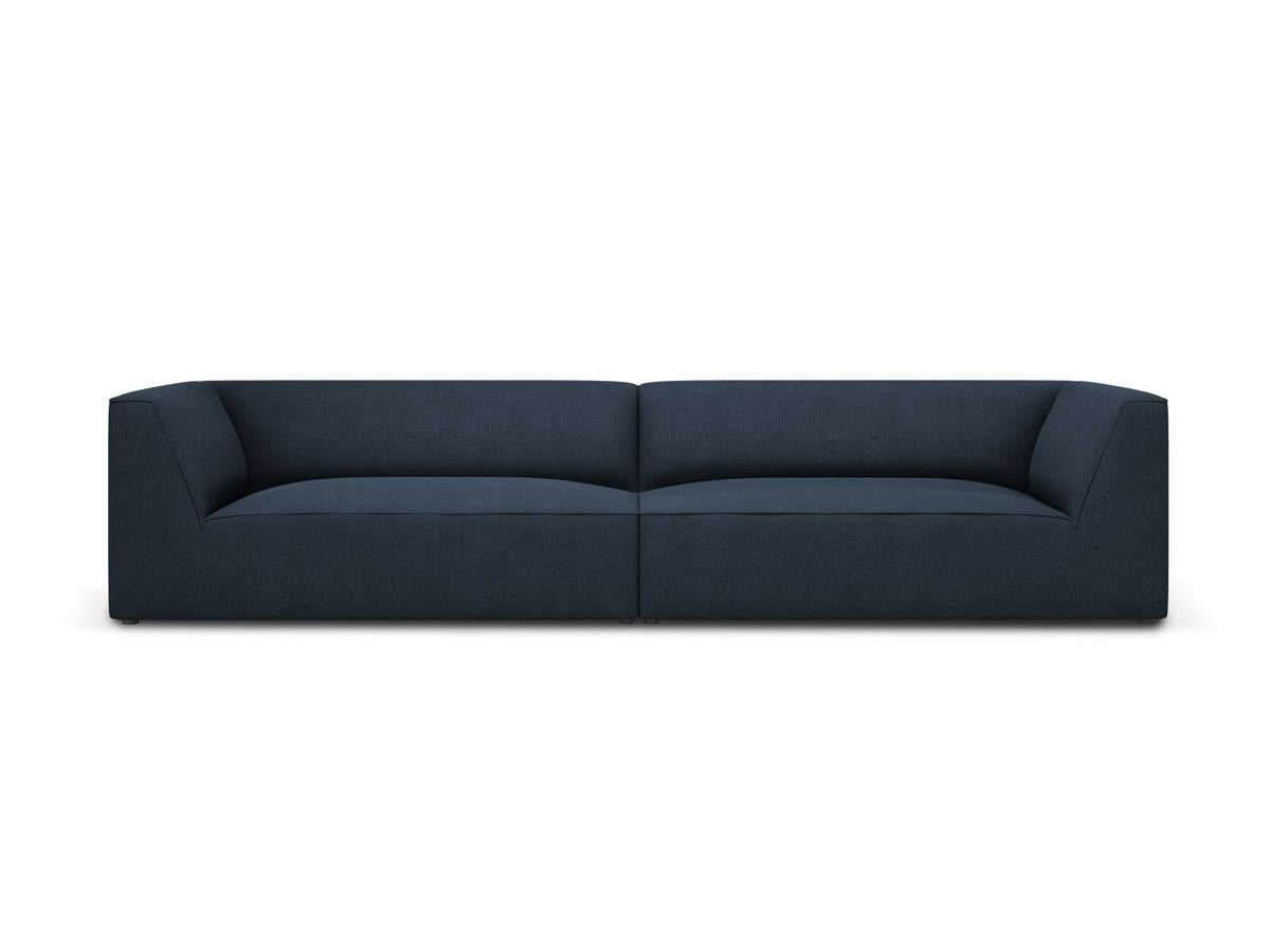 Beiges 4-Sitzer Sofa Siena mit strukturiertem Cordstoffbezug, Massivholzrahmen und schwarzen Kunststoffbeinen, moderne gerade Form.