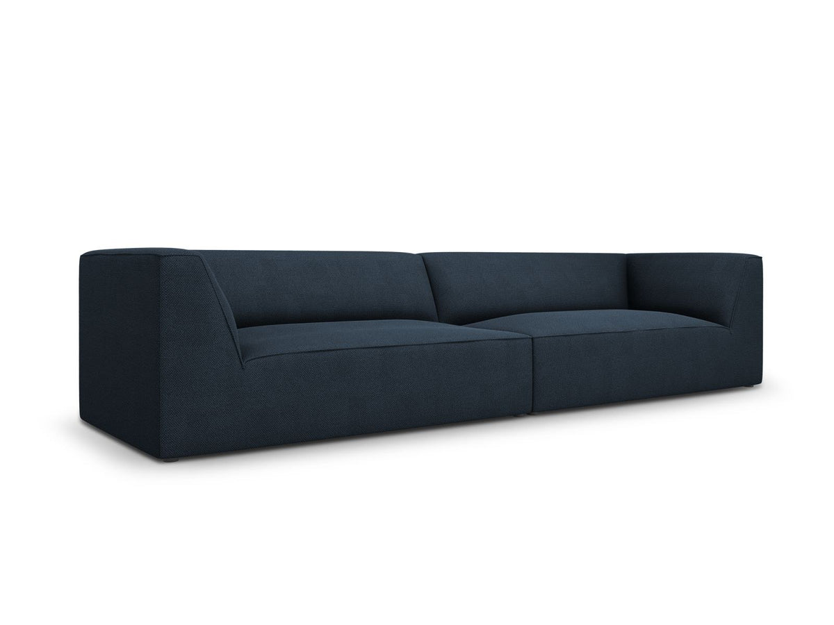 Beiges 4-Sitzer Sofa Siena mit strukturiertem Cordstoffbezug, Massivholzrahmen und schwarzen Kunststoffbeinen, moderne gerade Form.