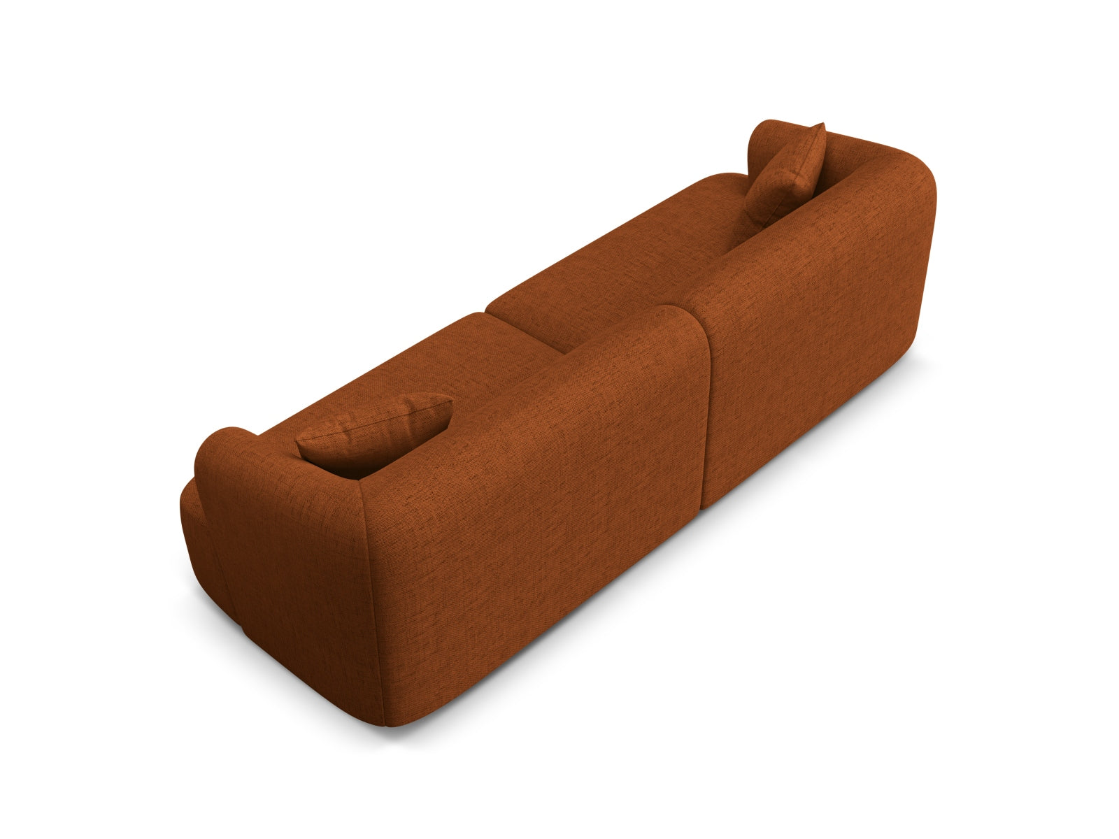 Modernes 4-Sitzer Sofa Campi in ansprechendem Brick-Moly, perfekt für stilvolle Wohnzimmer und flexible Raumgestaltungen.