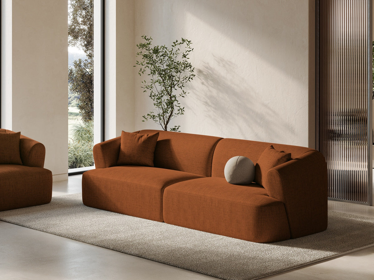 4er Sofa Campi von Cosmopolitan Design mit Stoffbezug und niedrigen schwarzen Beinen