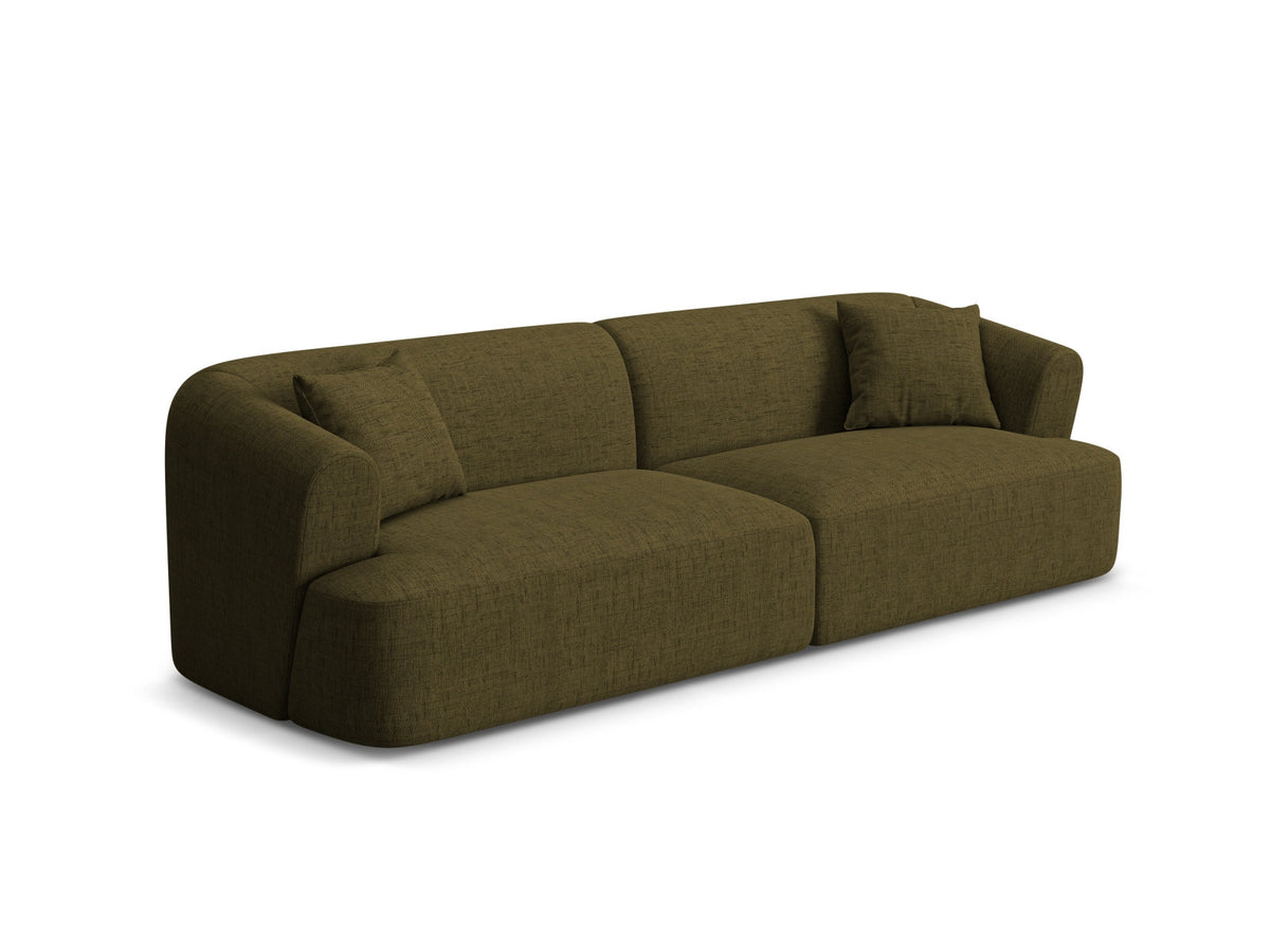 4er Sofa Campi von Cosmopolitan Design mit Stoffbezug und niedrigen schwarzen Beinen