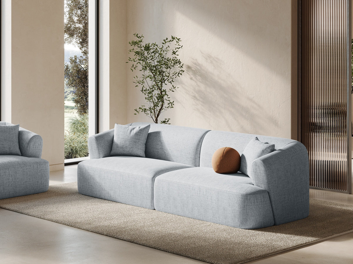 4er Sofa Campi von Cosmopolitan Design mit Stoffbezug und niedrigen schwarzen Beinen