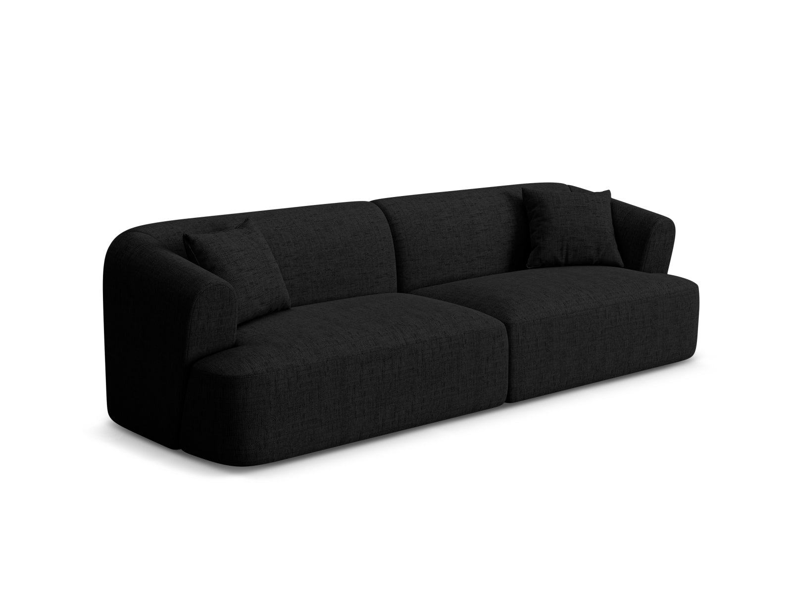 Elegantes 4-Sitzer Modular Sofa Campi in stilvollem Schwarz, ideal für moderne Wohnräume, erhältlich bei KAQTU Design AG.