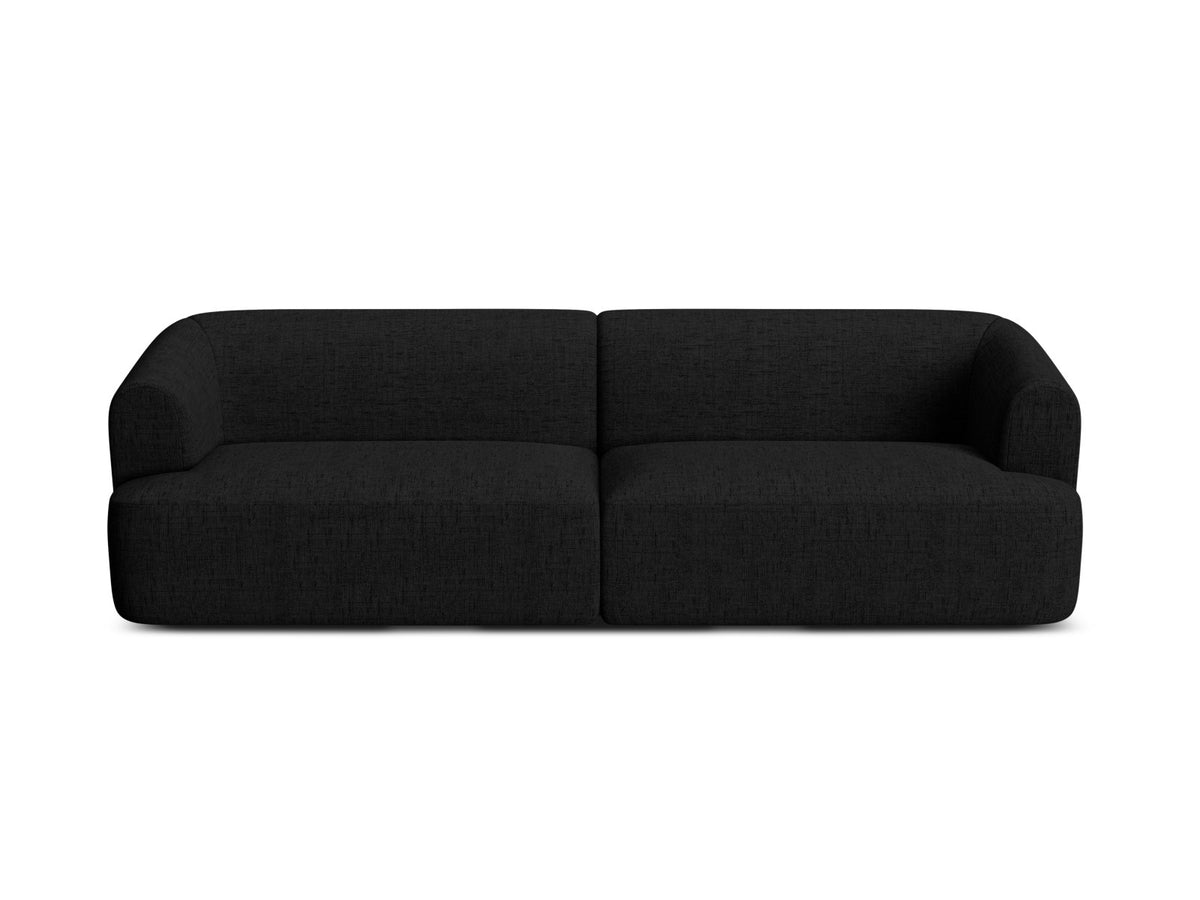 4er Sofa Campi von Cosmopolitan Design mit Stoffbezug und niedrigen schwarzen Beinen