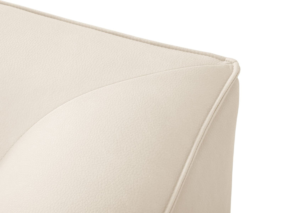 Modulsofa Siena in Light Beige-Pacifico Kunstleder, 4-Sitzer mit schwarzen Kunststoffbeinen, Masse 302x93x69 cm.