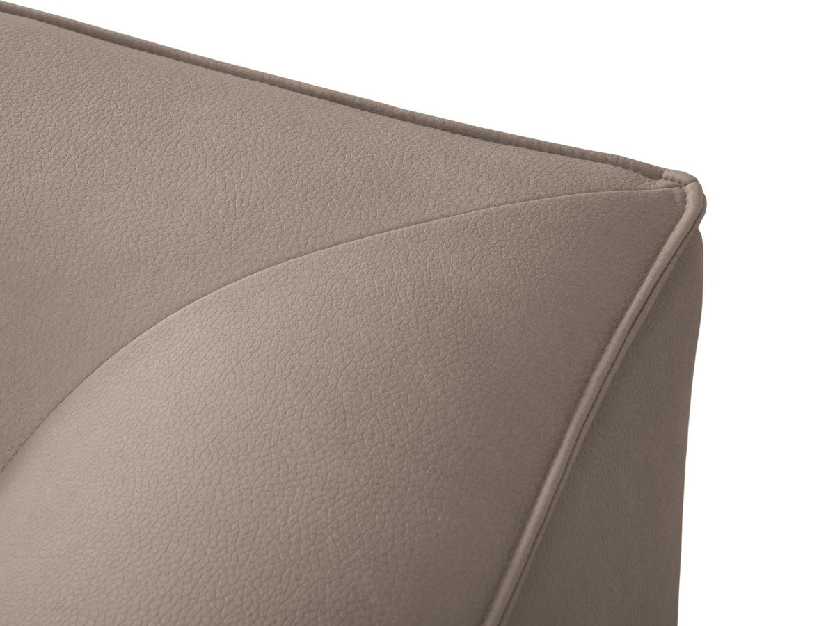 Modulsofa Siena in Light Beige-Pacifico Kunstleder, 4-Sitzer mit schwarzen Kunststoffbeinen, Masse 302x93x69 cm.