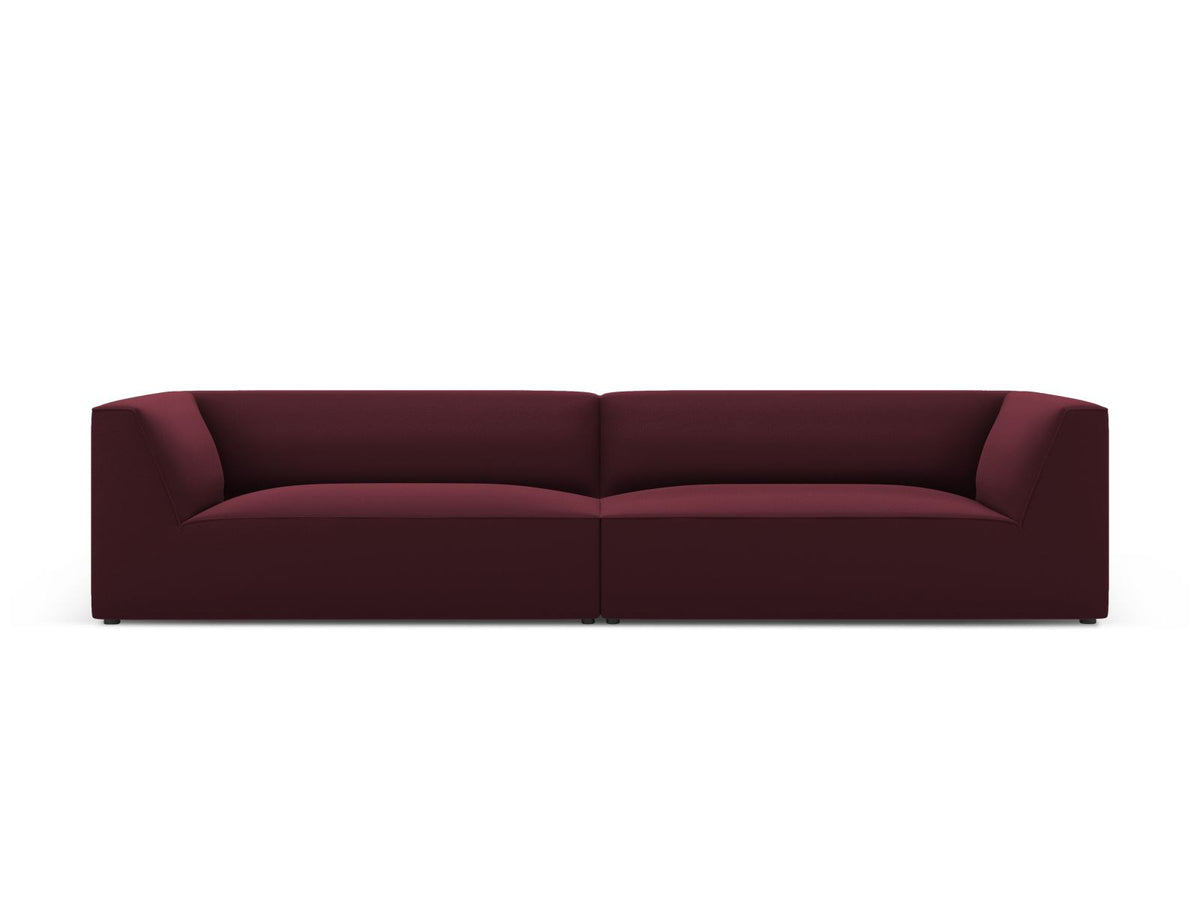 Modulsofa Siena in Light Beige-Pacifico Kunstleder, 4-Sitzer mit schwarzen Kunststoffbeinen, Masse 302x93x69 cm.