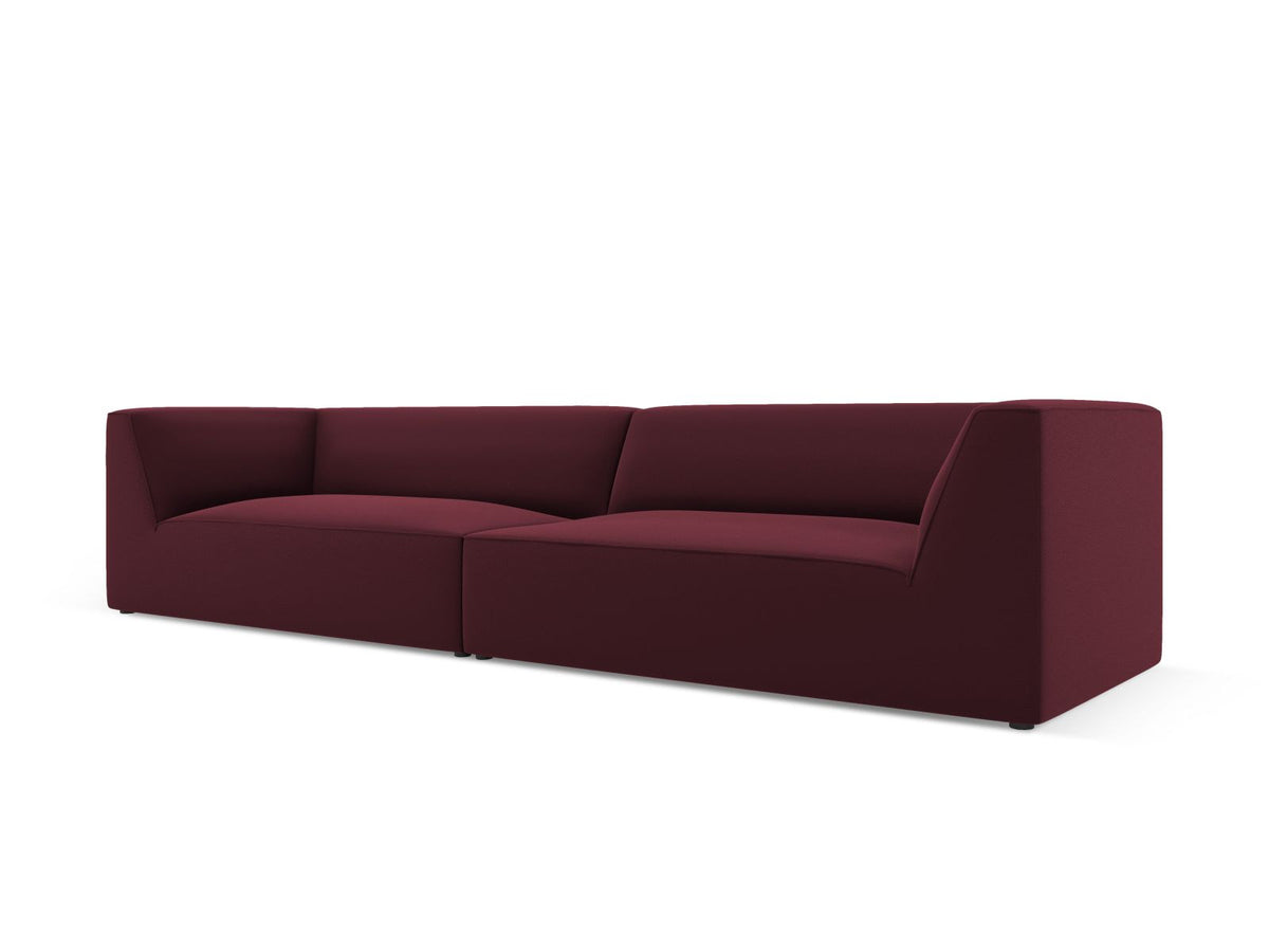 Modulsofa Siena in Light Beige-Pacifico Kunstleder, 4-Sitzer mit schwarzen Kunststoffbeinen, Masse 302x93x69 cm.