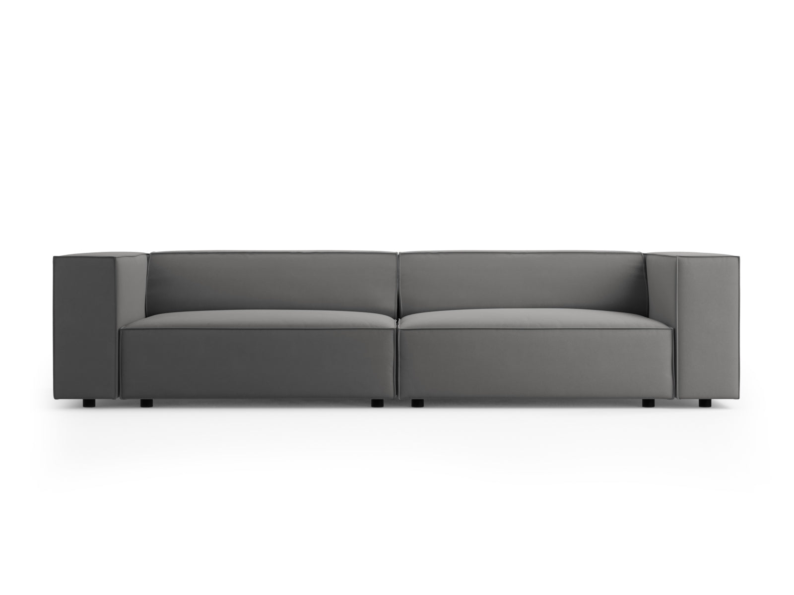 Arendal Velour Sofa 4 Sitzer in Warm grey präsentiert im Onlineshop von KAQTU Design AG. 4er Sofa ist von Cosmopolitan Design