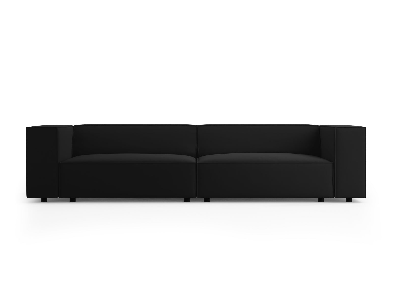 Arendal Velour Sofa 4 Sitzer in Black präsentiert im Onlineshop von KAQTU Design AG. 4er Sofa ist von Cosmopolitan Design