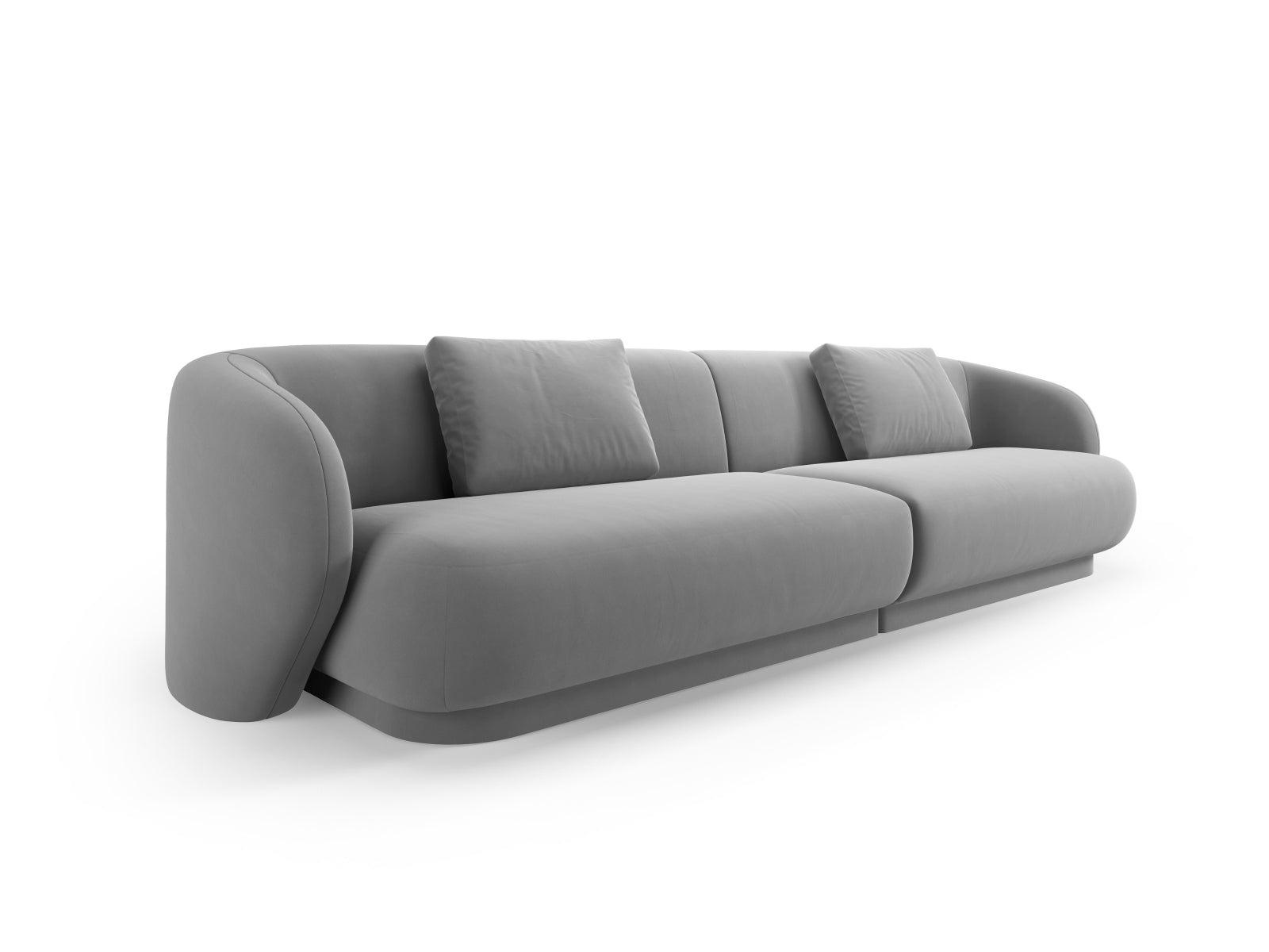 Camden Velour Sofa 4 Sitzer in Light Grey präsentiert im Onlineshop von KAQTU Design AG. 4er Sofa ist von Cosmopolitan Design