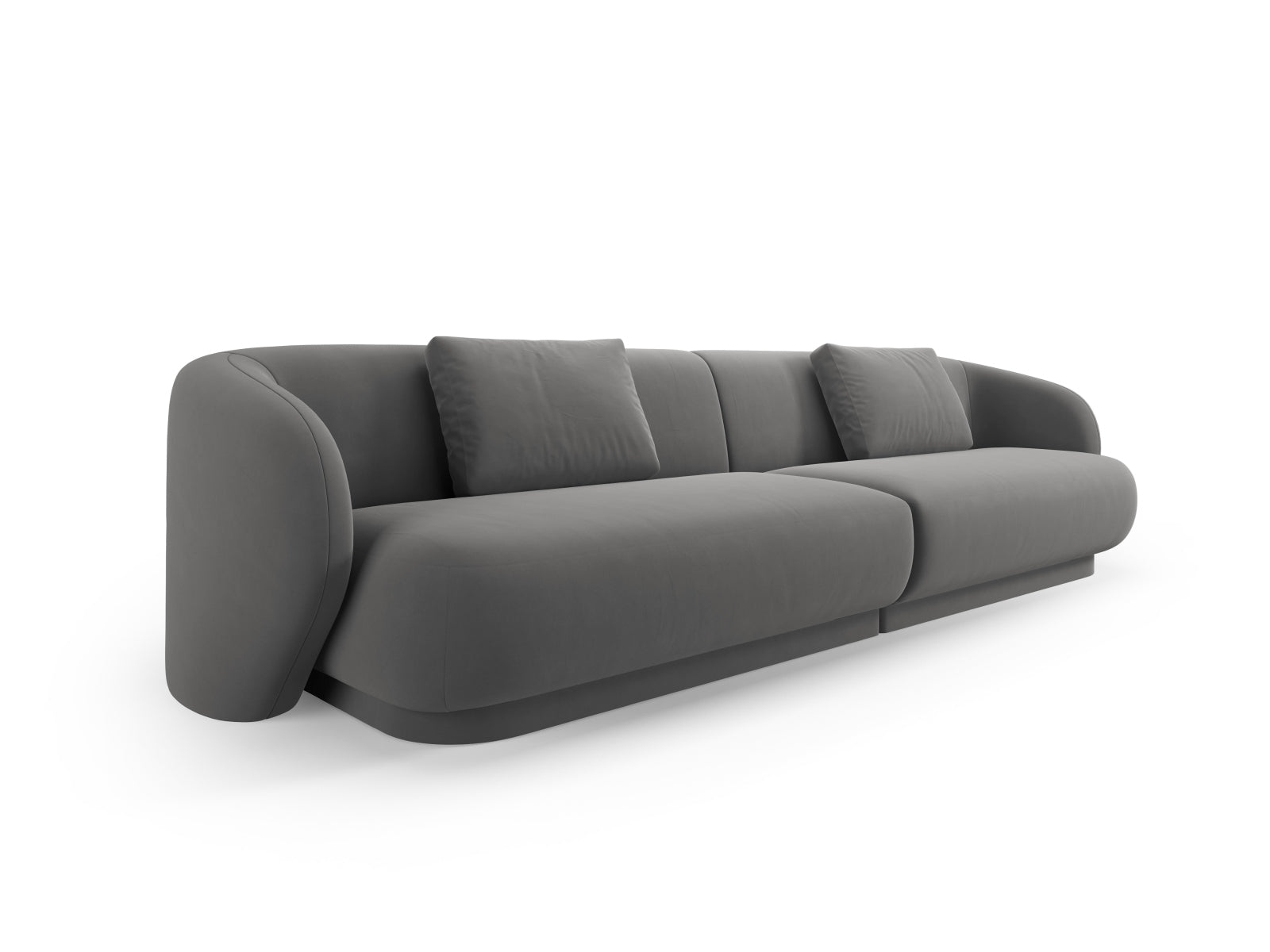Camden Velour Sofa 4 Sitzer in Warm grey präsentiert im Onlineshop von KAQTU Design AG. 4er Sofa ist von Cosmopolitan Design