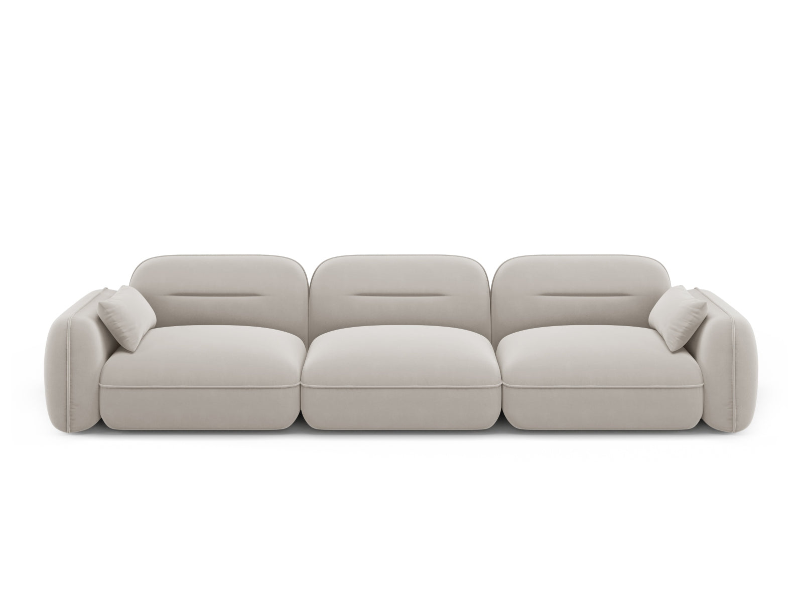 Sydney Velour Modular Sofa 4 Sitzer in Light Beige präsentiert im Onlineshop von KAQTU Design AG. 4er Sofa ist von Cosmopolitan Design