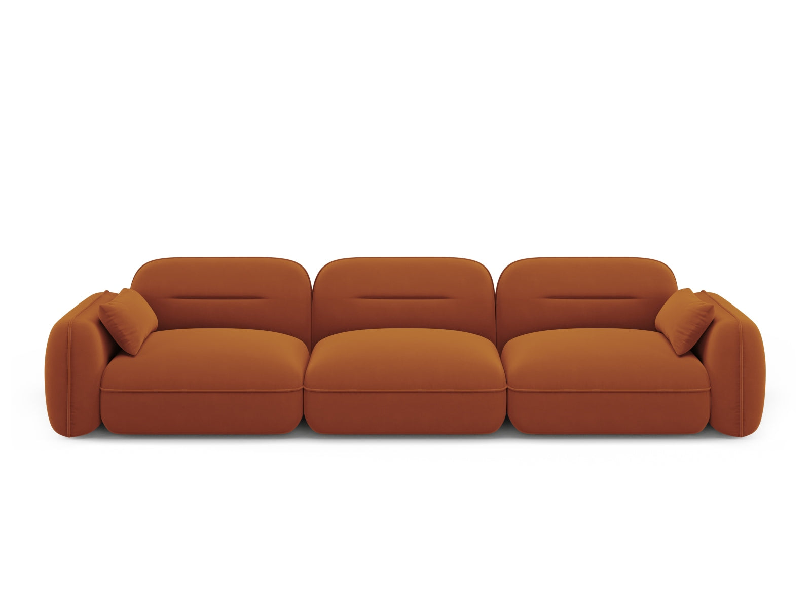 Sydney Velour Modular Sofa 4 Sitzer in Terracotta-Casino präsentiert im Onlineshop von KAQTU Design AG. 4er Sofa ist von Cosmopolitan Design