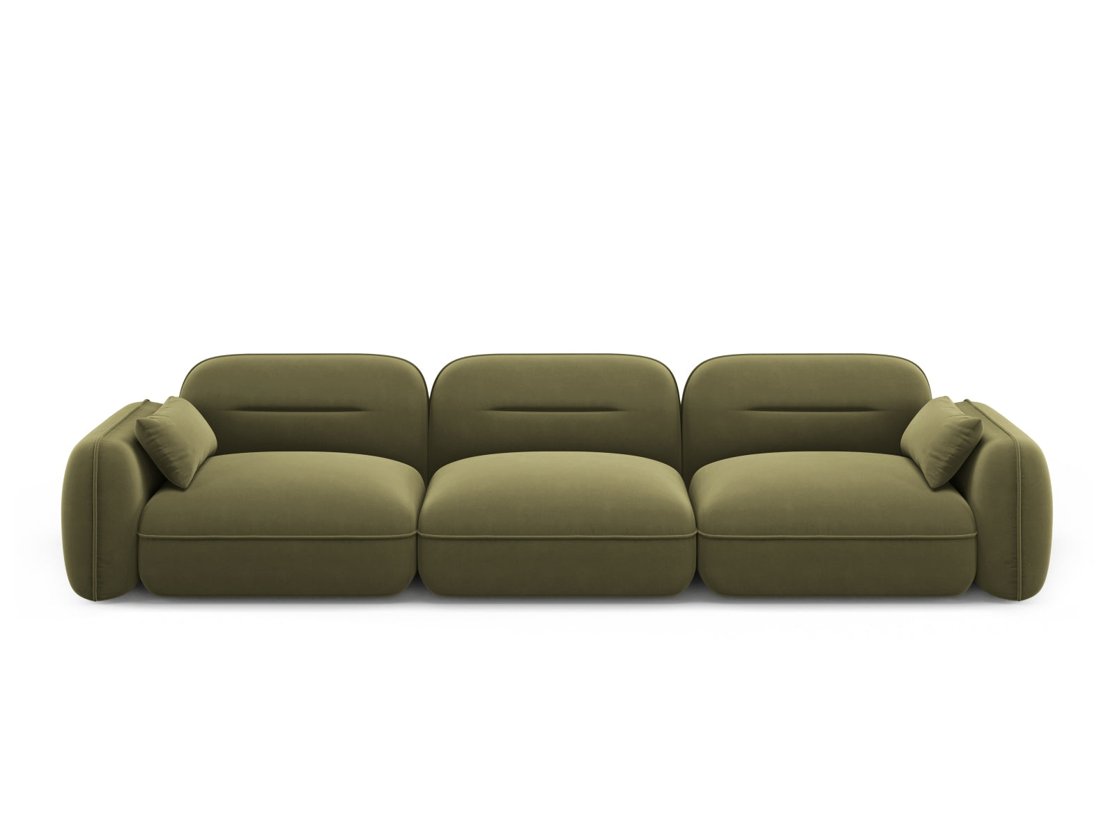 Sydney Velour Modular Sofa 4 Sitzer in Light Green-Casino präsentiert im Onlineshop von KAQTU Design AG. 4er Sofa ist von Cosmopolitan Design