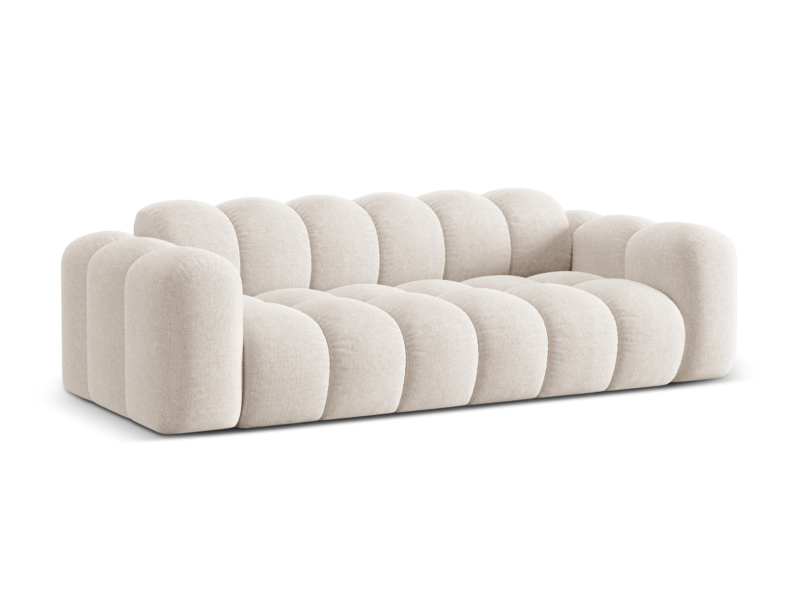 Elegantes 4-Sitzer Sofa Treno in sanftem Beige, ideal für stilvolle Wohnräume, erhältlich bei KAQTU Design AG.