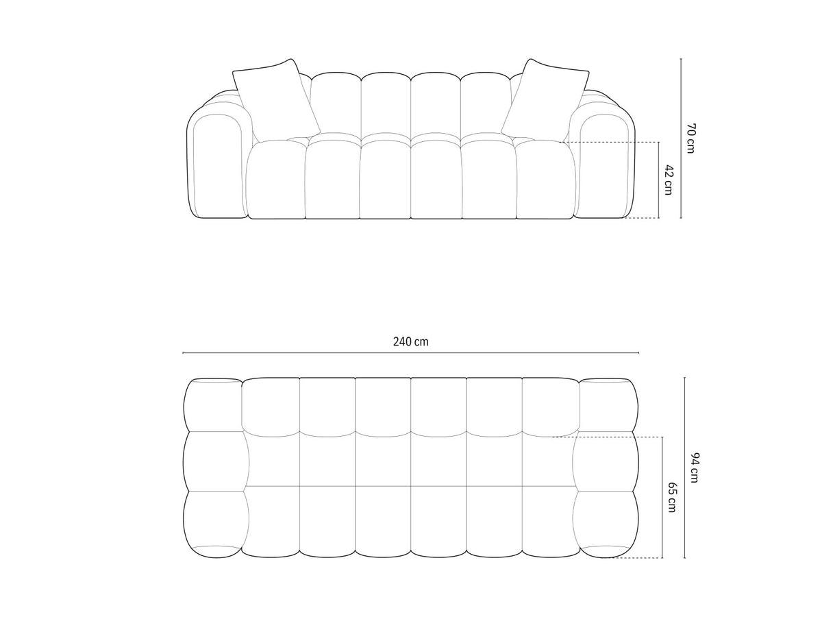 4-Sitzer Sofa Treno in Dark Beige-Eden präsentiert im Onlineshop von KAQTU Design AG. 4er Sofa ist von Cosmopolitan Design