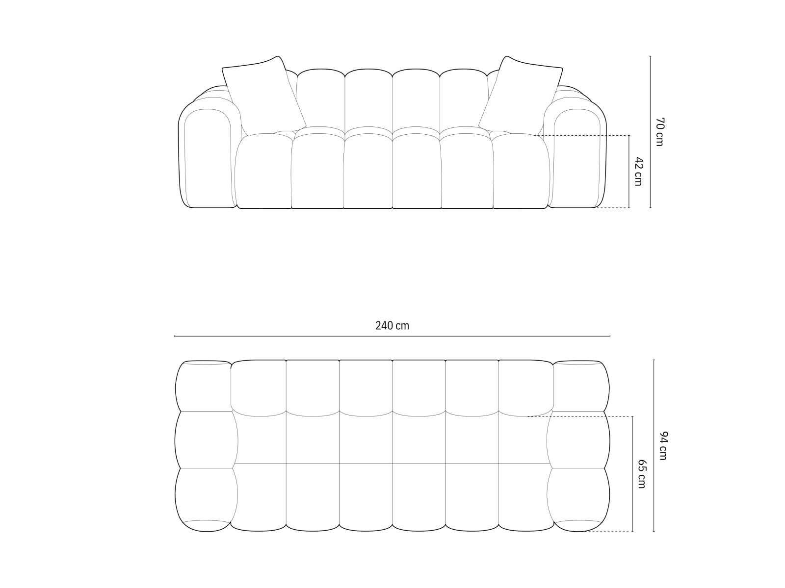 Modernes 4-Sitzer Sofa Treno in Green-Eden, perfekt für gemütliche Wohnzimmer und stilvolle Einrichtung, erhältlich bei KAQTU Design AG.