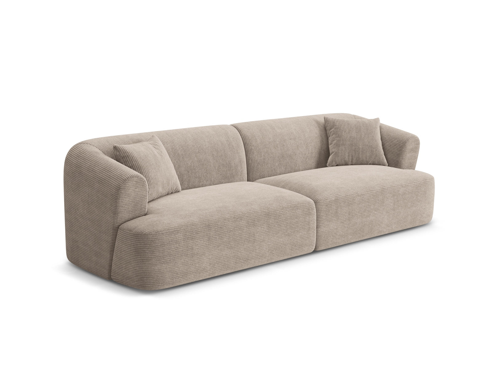 Elegantes 4-Sitzer Modular Sofa Campi in stilvollem Cappuccino-Lincoln D, ideal für moderne Wohnräume, erhältlich bei KAQTU Design AG.