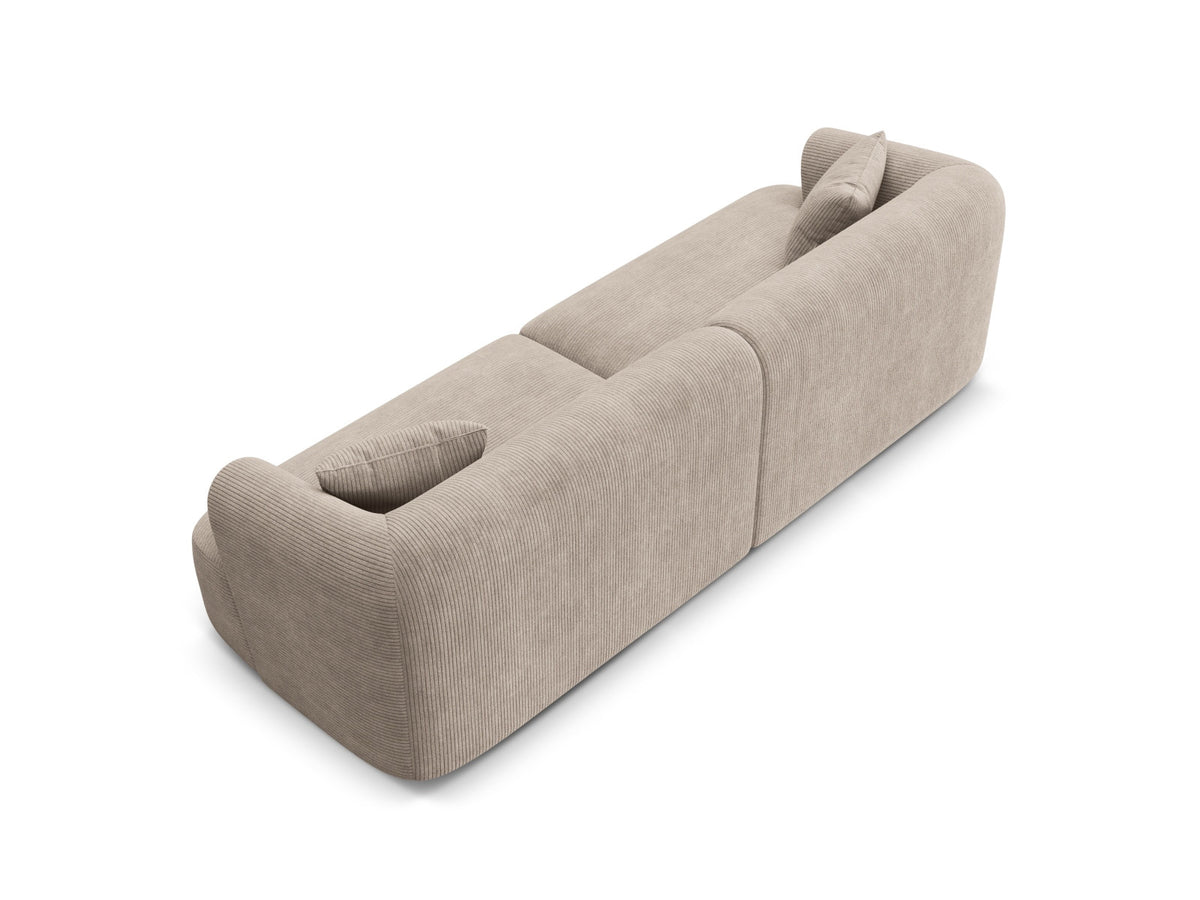 4er Sofa Campi von Cosmopolitan Design mit Stoffbezug und niedrigen schwarzen Beinen