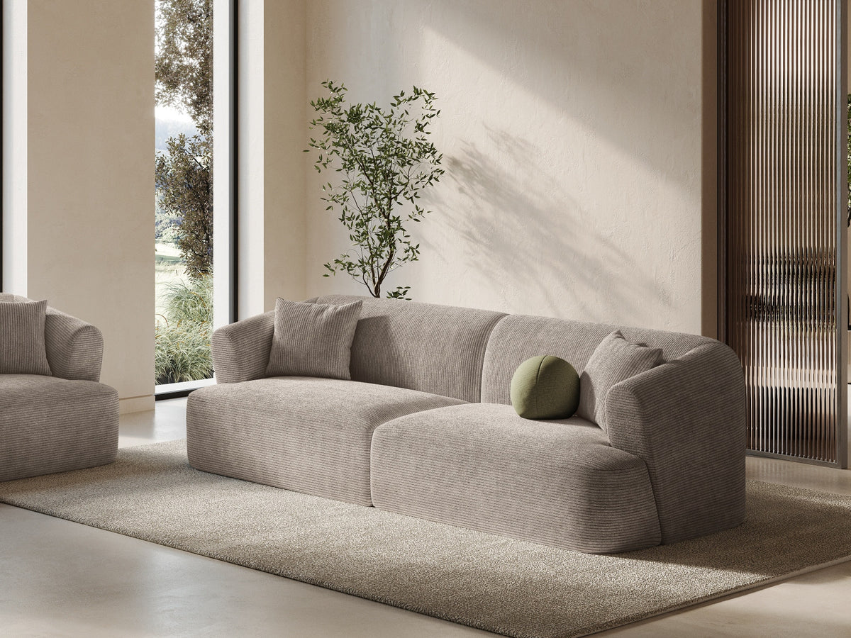4er Sofa Campi von Cosmopolitan Design mit Stoffbezug und niedrigen schwarzen Beinen