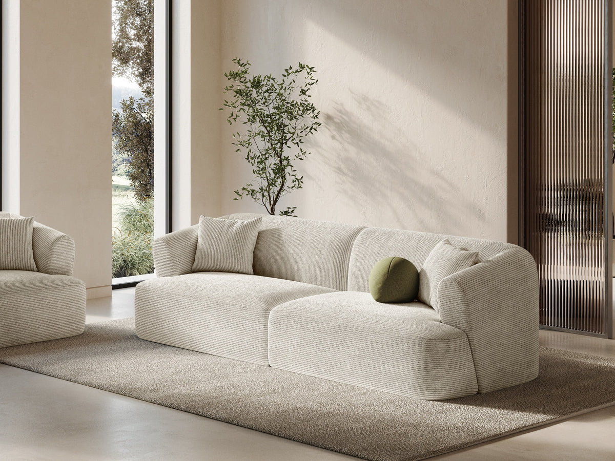 4er Sofa Campi von Cosmopolitan Design mit Stoffbezug und niedrigen schwarzen Beinen