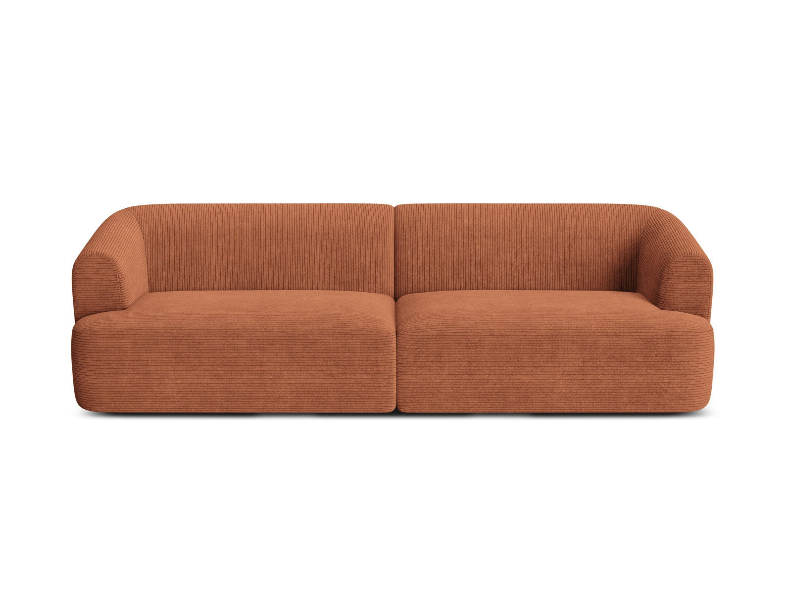 Elegantes 4-Sitzer Sofa Campi in warmem Terracotta, ideal für stilvolle Wohnzimmer und entspannte Zusammenkünfte.