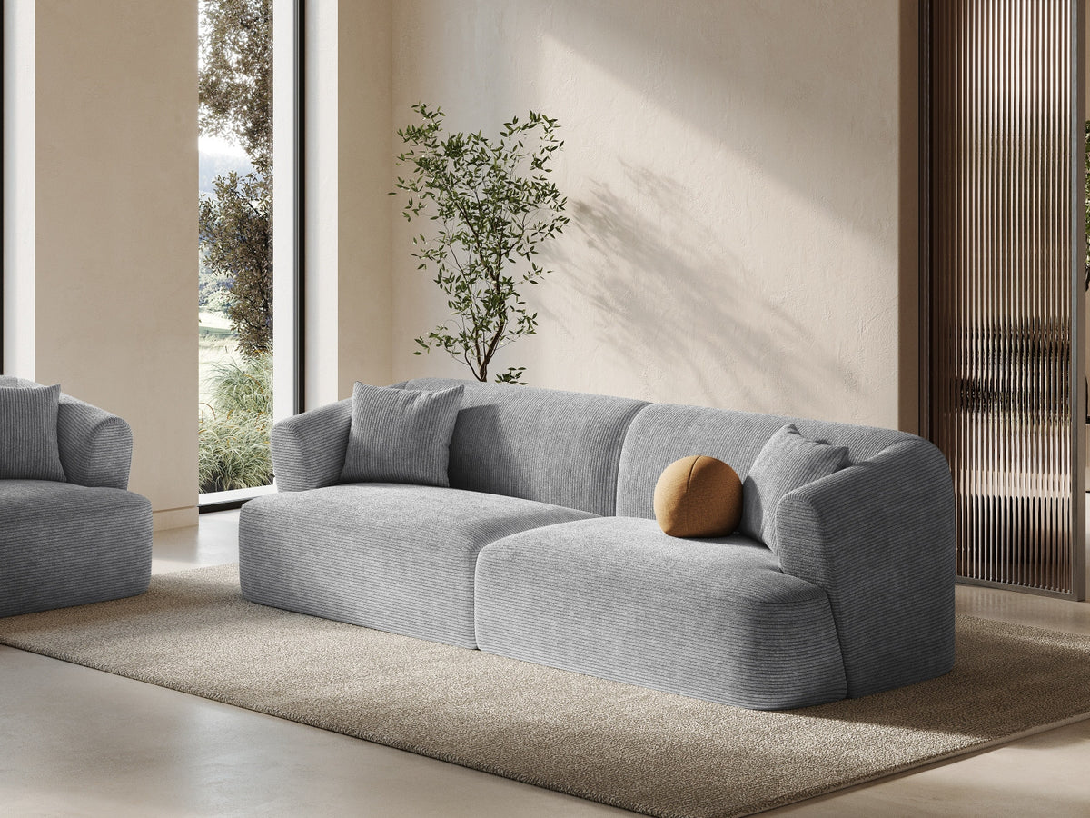 4er Sofa Campi von Cosmopolitan Design mit Stoffbezug und niedrigen schwarzen Beinen
