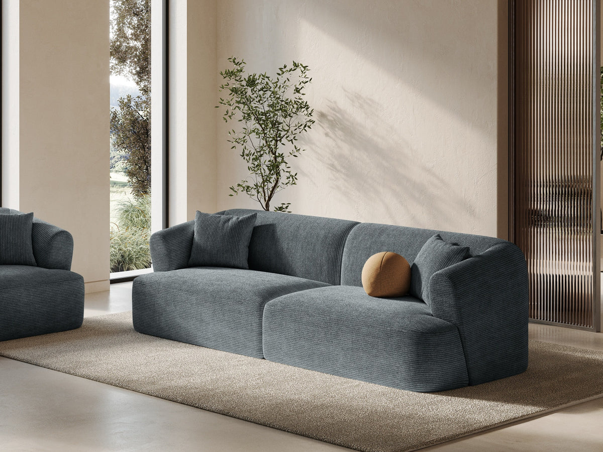 4er Sofa Campi von Cosmopolitan Design mit Stoffbezug und niedrigen schwarzen Beinen