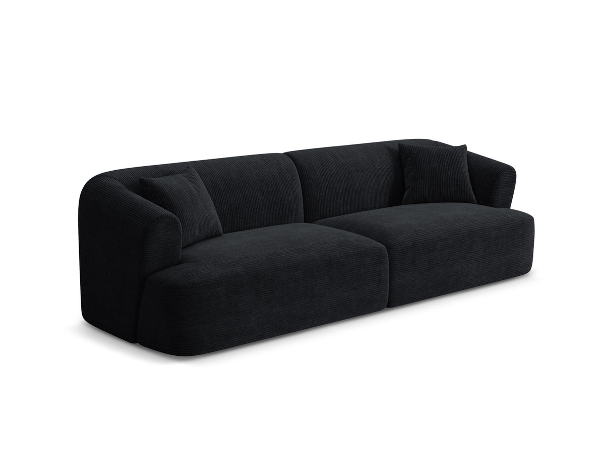 4er Sofa Campi von Cosmopolitan Design mit Stoffbezug und niedrigen schwarzen Beinen
