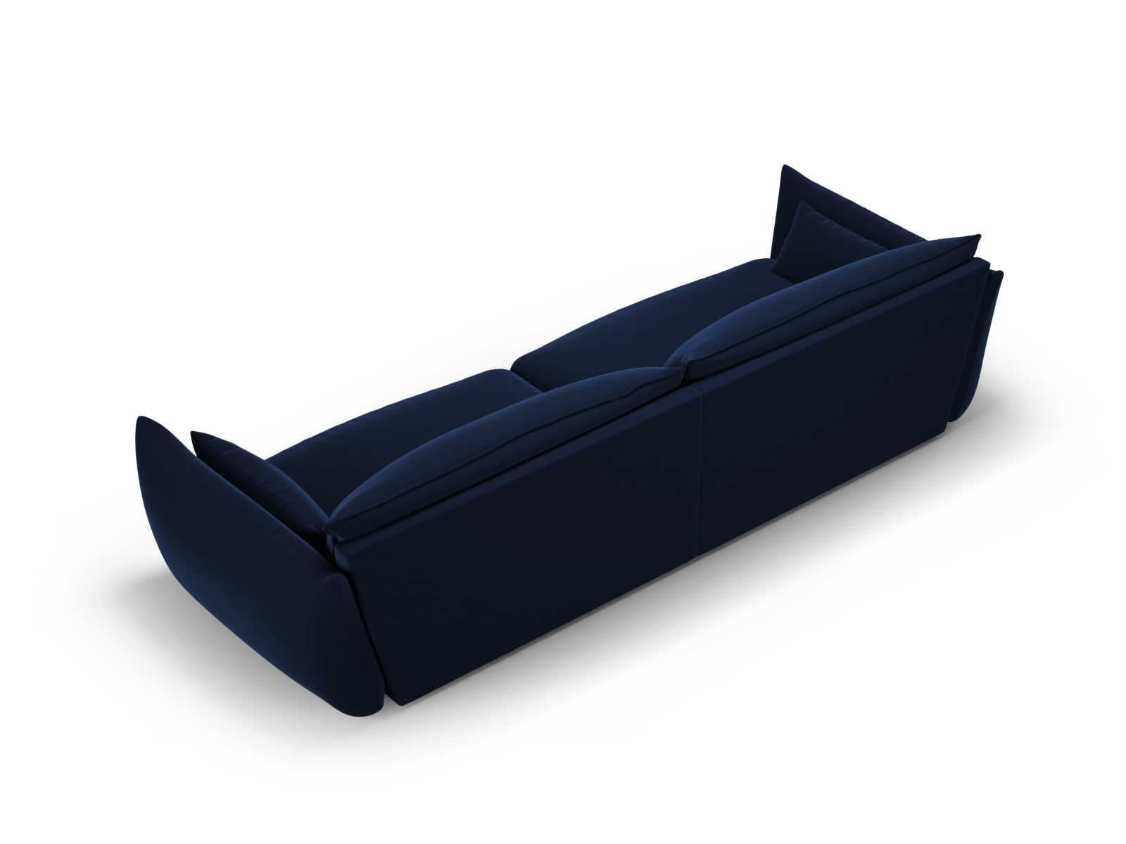 Elegantes 4-Sitzer Sofa Matera in Royalblau, ideal für moderne Wohnkonzepte. Komfort und Stil vereint von Cosmopolitan Design.