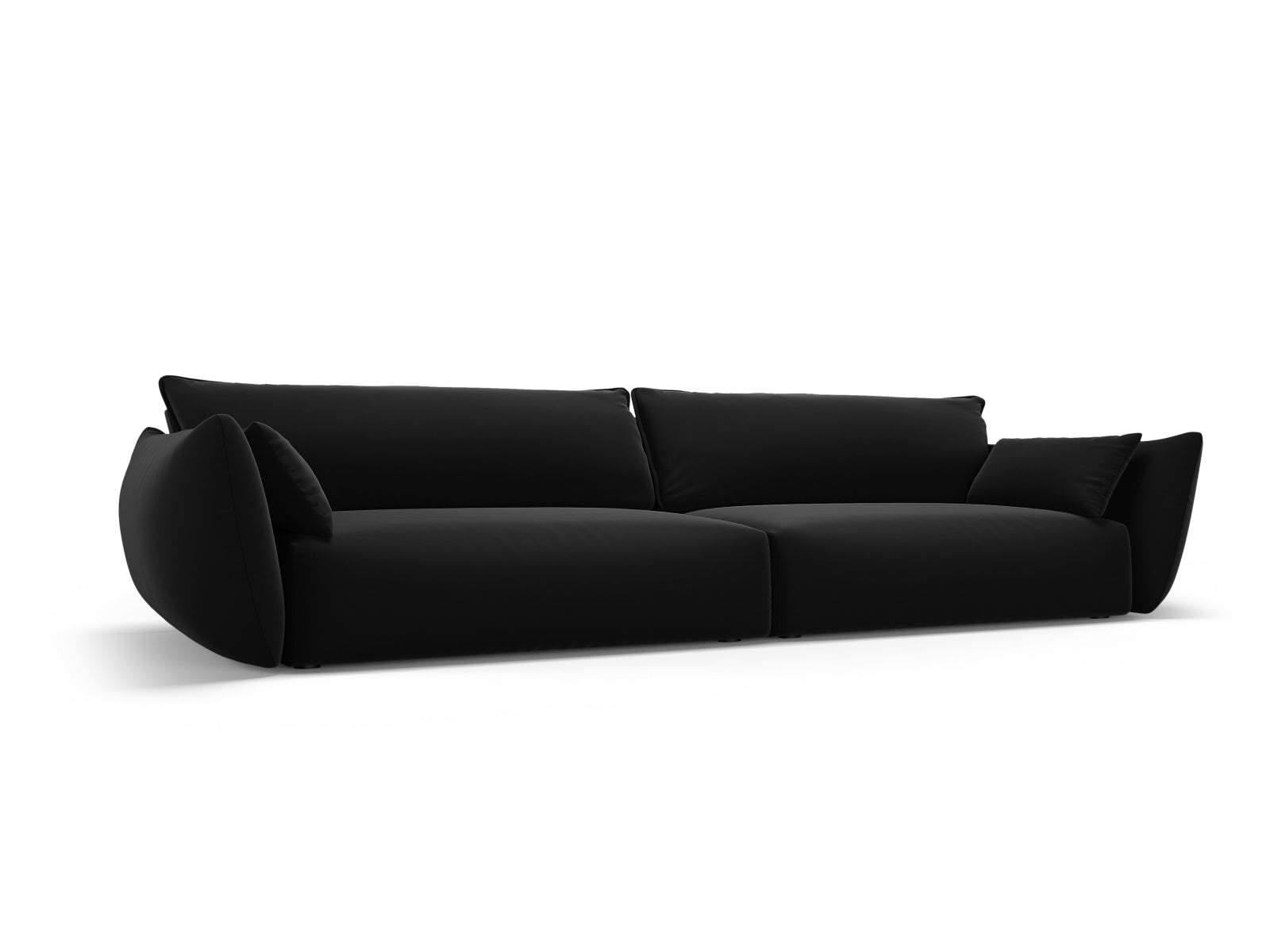 Elegantes 4-Sitzer Sofa Matera in stilvollem Schwarz, ideal für moderne Wohnräume, erhältlich bei KAQTU Design AG.