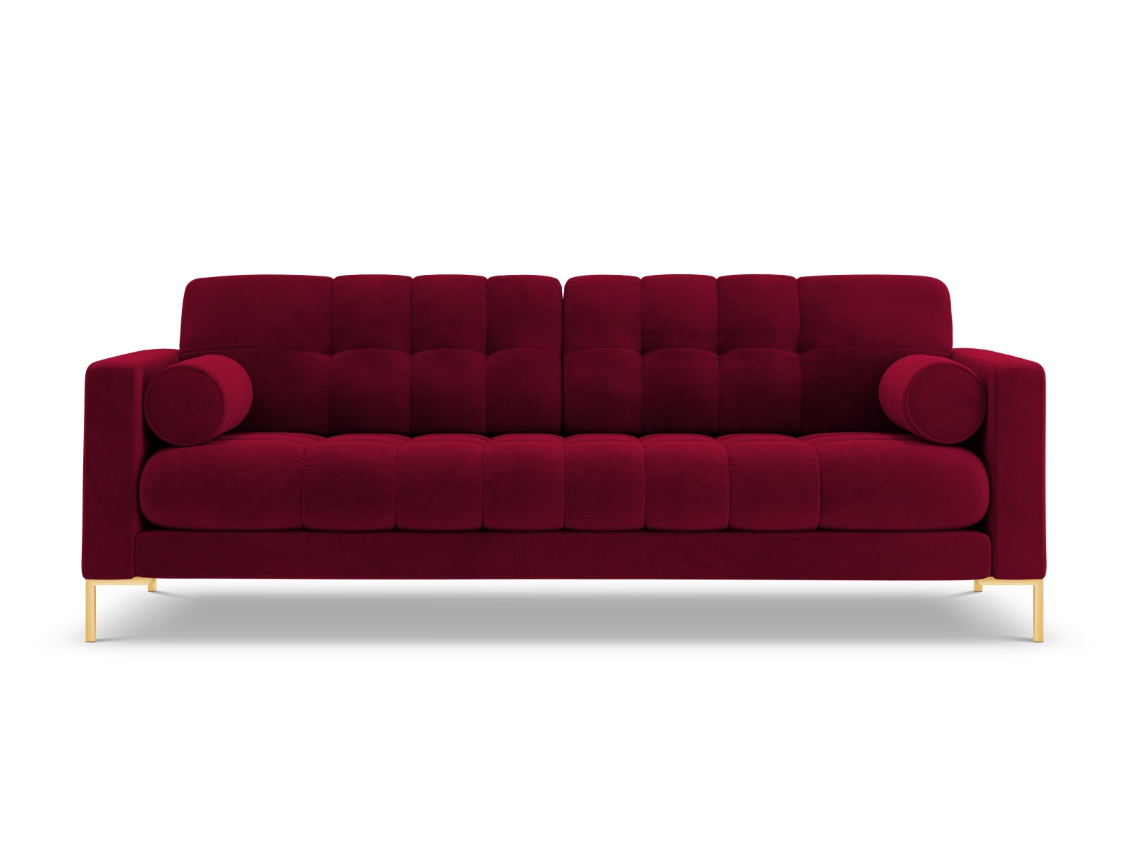 Stilvolles 4-Sitzer Sofa Bali in Red-Bluvel, perfekt für entspannte Abende und gesellige Treffen, bietet zeitgemäße Eleganz und Komfort.