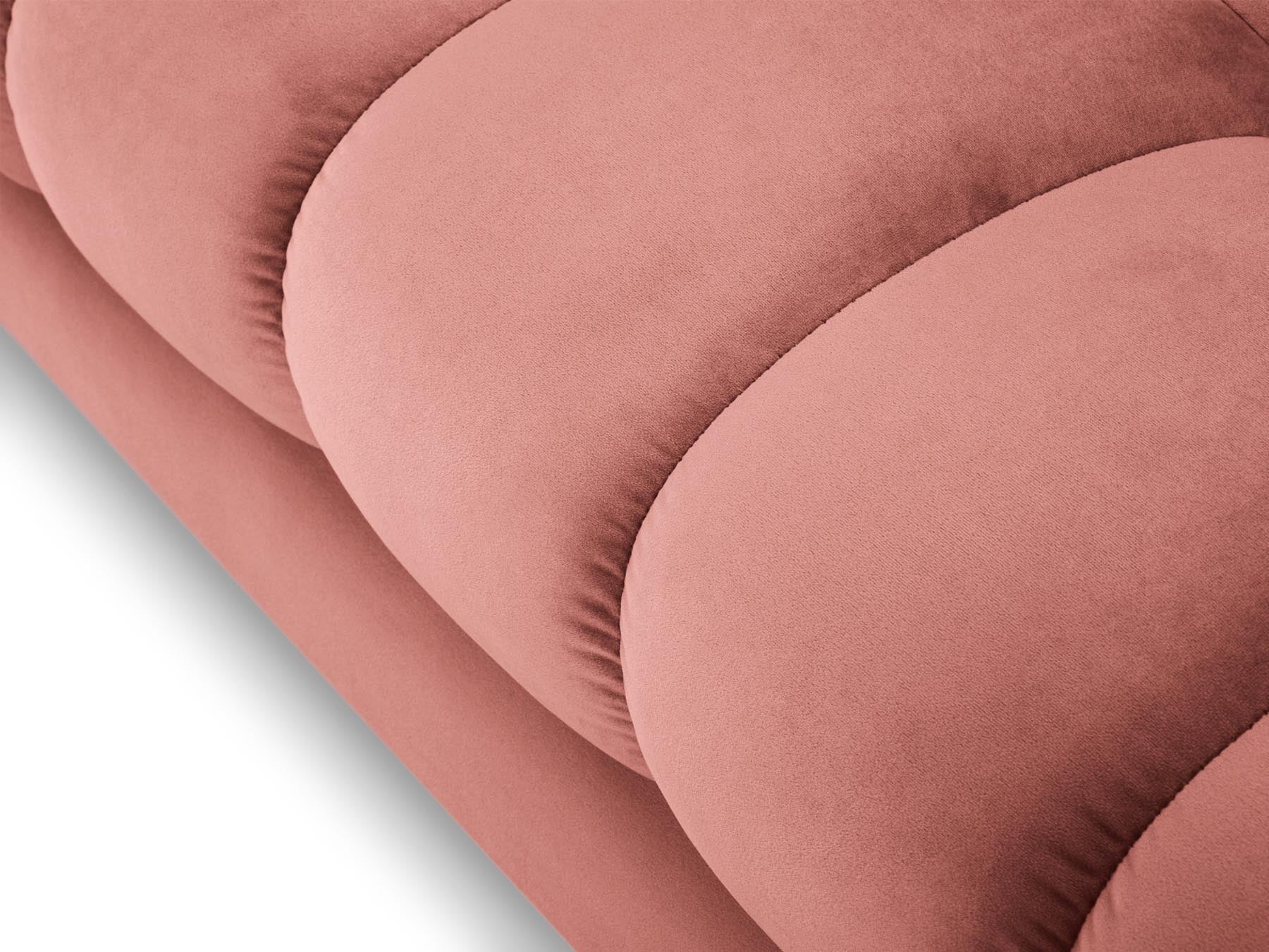 Modernes 4-Sitzer Sofa Bali in strahlendem Pink-Bluvel, perfekt für gesellige Runden und stilvolle Einrichtungsideen.