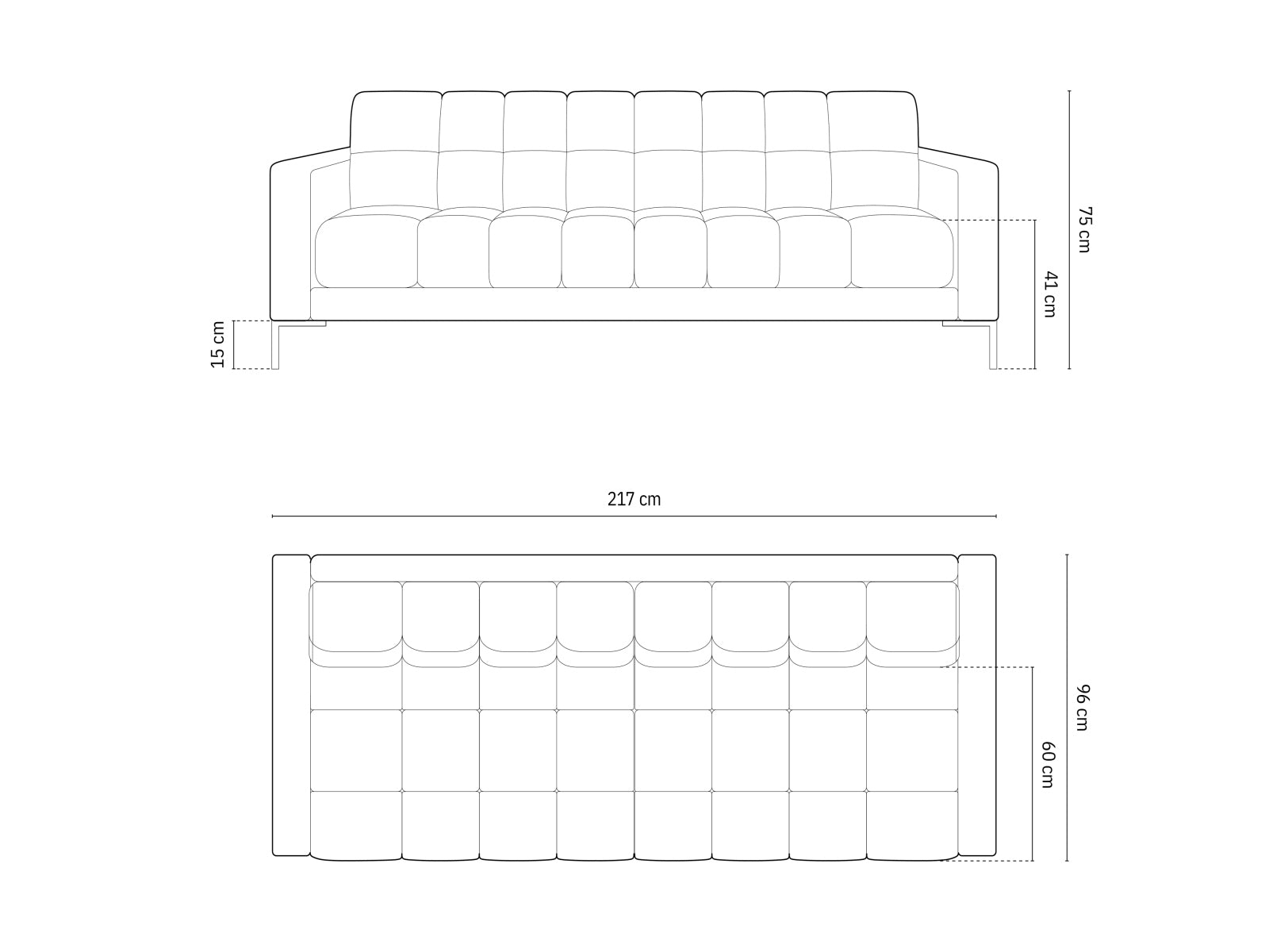 Modernes 4-Sitzer Sofa Bali in Royal Blue-Bluvel, perfekt für stilvolle Wohnräume, bietet Komfort und Eleganz für Ihr Zuhause.