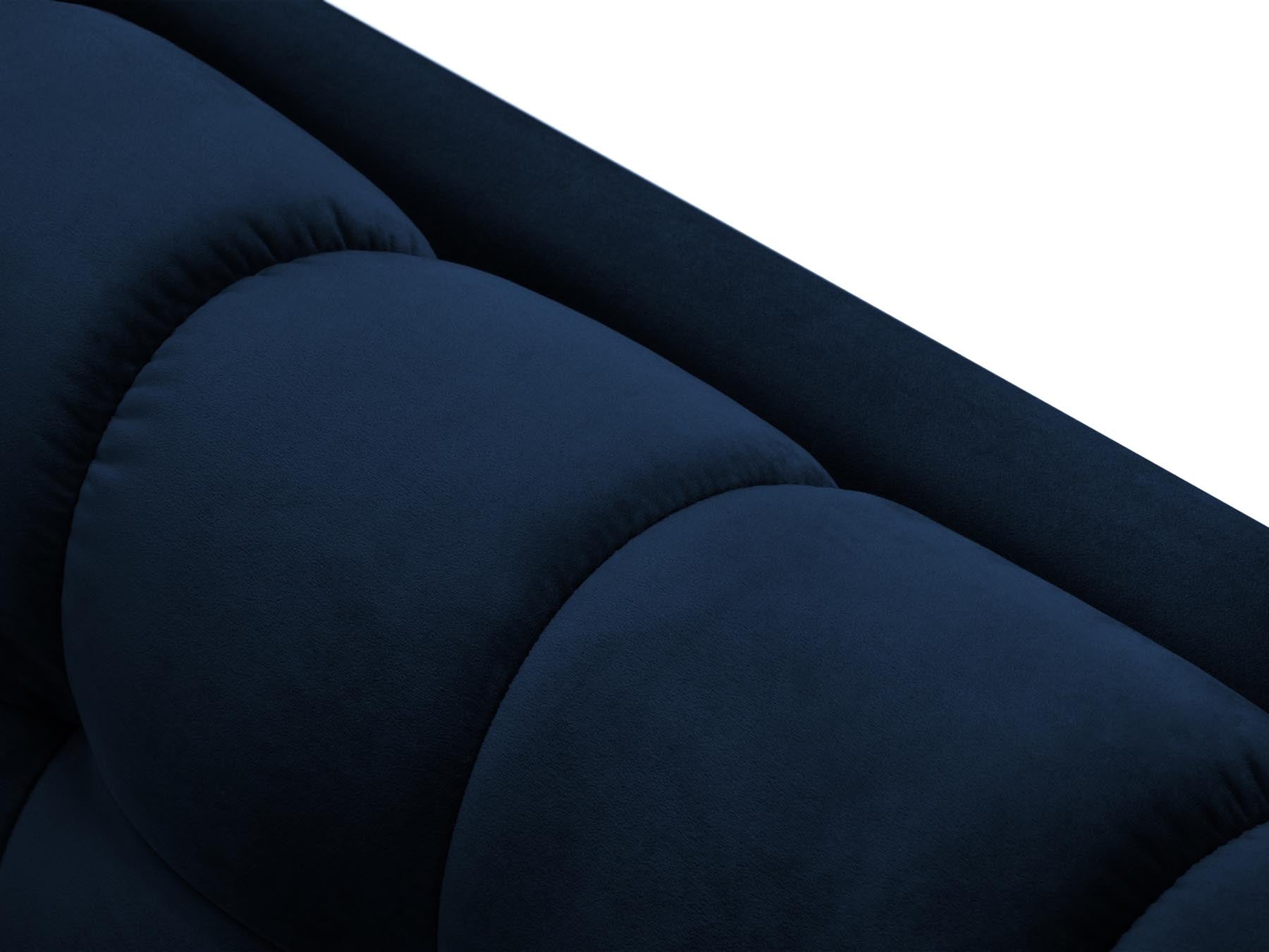 Elegantes 4-Sitzer Sofa Bali in Royal Blue-Bluvel, ideal für gesellige Abende und stilvolle Einrichtung in jedem Zuhause.