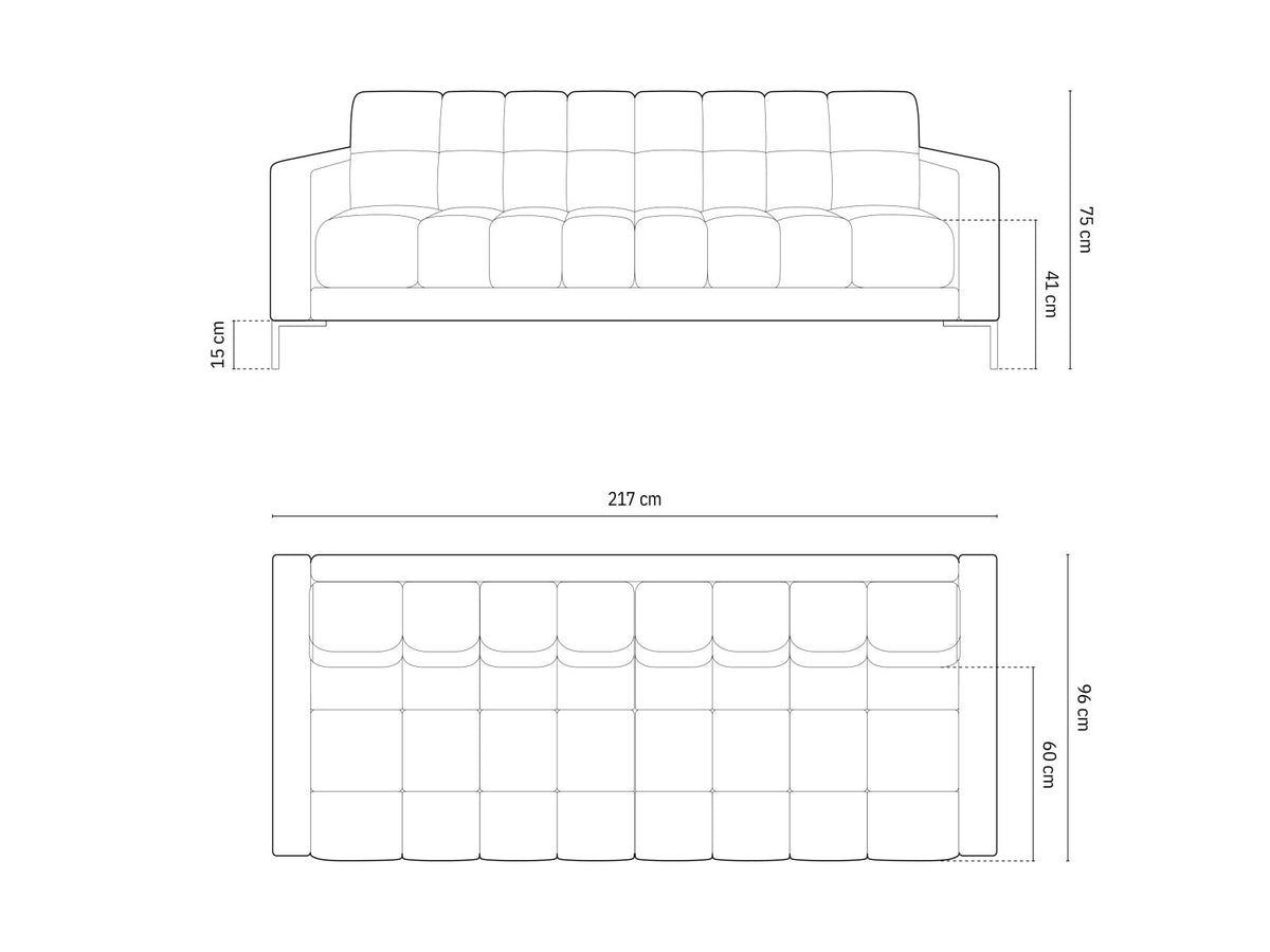 4-Sitzer Sofa Bali in Dark Blue-Bluvel präsentiert im Onlineshop von KAQTU Design AG. 4er Sofa ist von Cosmopolitan Design