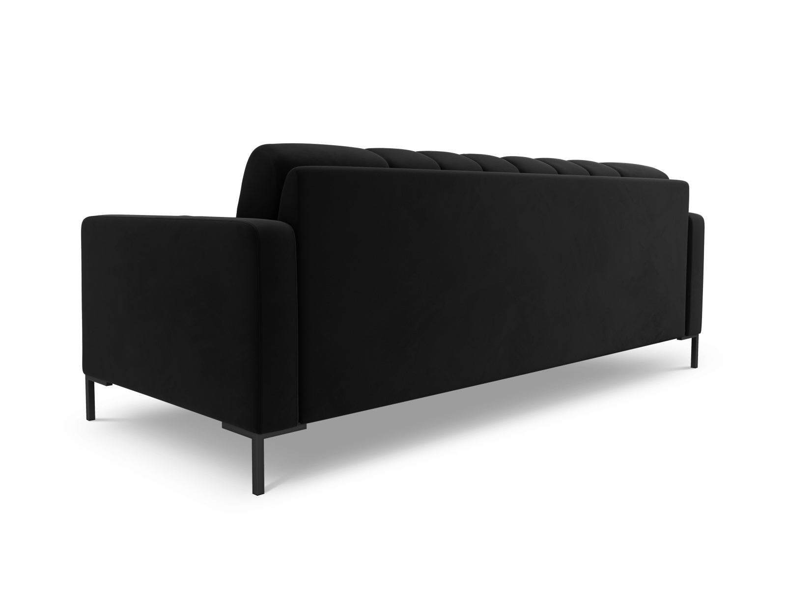 Elegantes 4-Sitzer Sofa Bali in luxuriösem Black-Bluvel, ideal für einladende Wohnräume und entspannte Stunden mit Freunden.