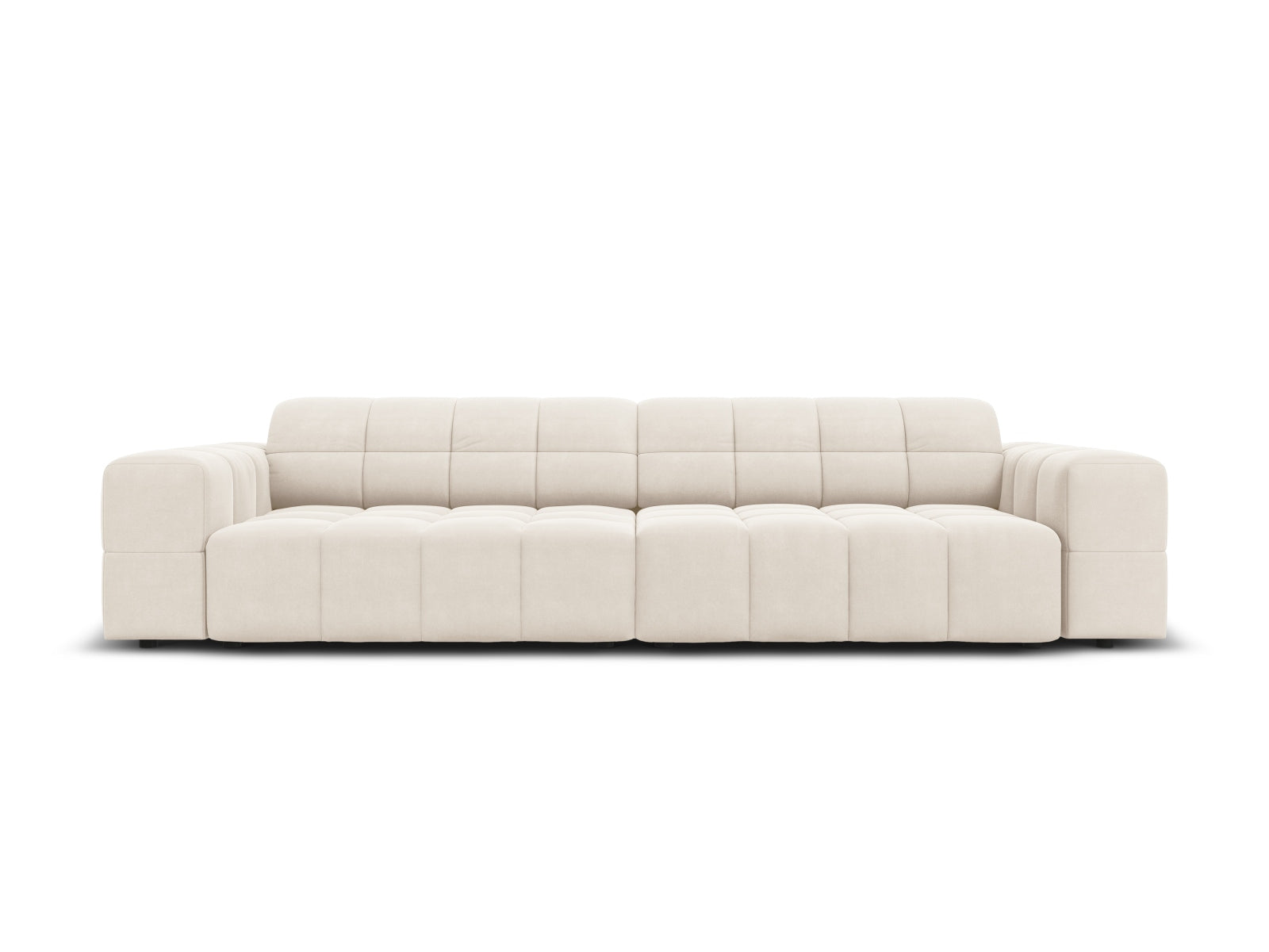 Chicago Velour Sofa 4 Sitzer 102cm in Light Beige-Bluvel präsentiert im Onlineshop von KAQTU Design AG. 4er Sofa ist von Cosmopolitan Design