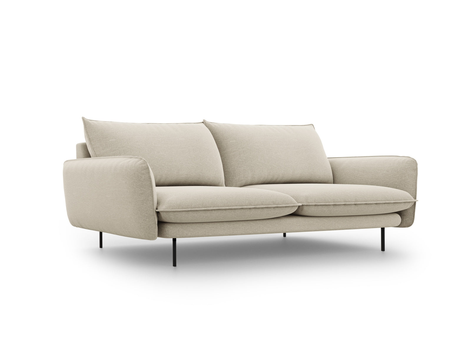 Vienna Sofa 4 Sitzer 92cm in Beige/Schwarz-Positano präsentiert im Onlineshop von KAQTU Design AG. 4er Sofa ist von Cosmopolitan Design