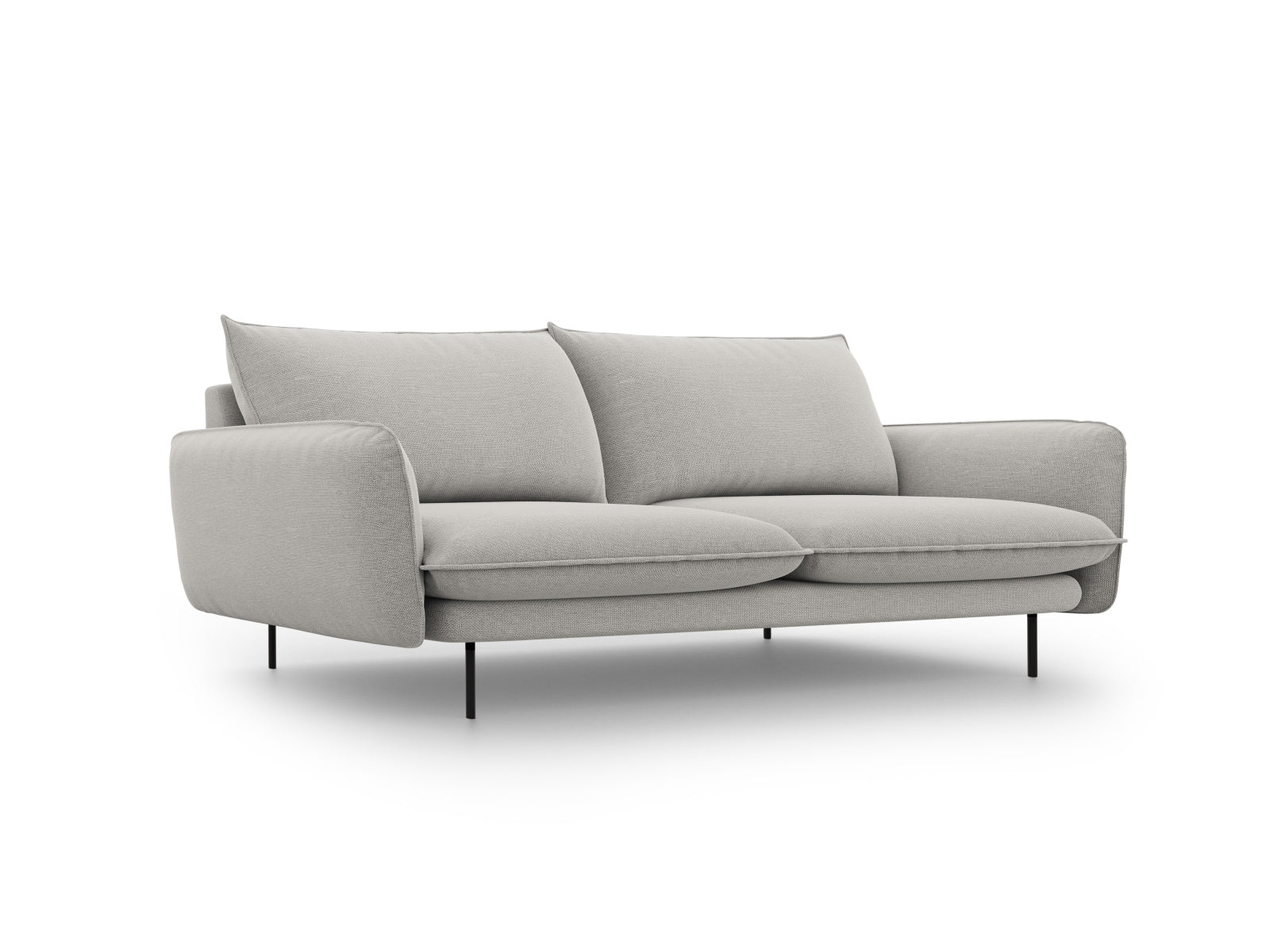 Vienna Sofa 4 Sitzer 92cm in Light Grey/Schwarz-Asgard/ Positano präsentiert im Onlineshop von KAQTU Design AG. 4er Sofa ist von Cosmopolitan Design