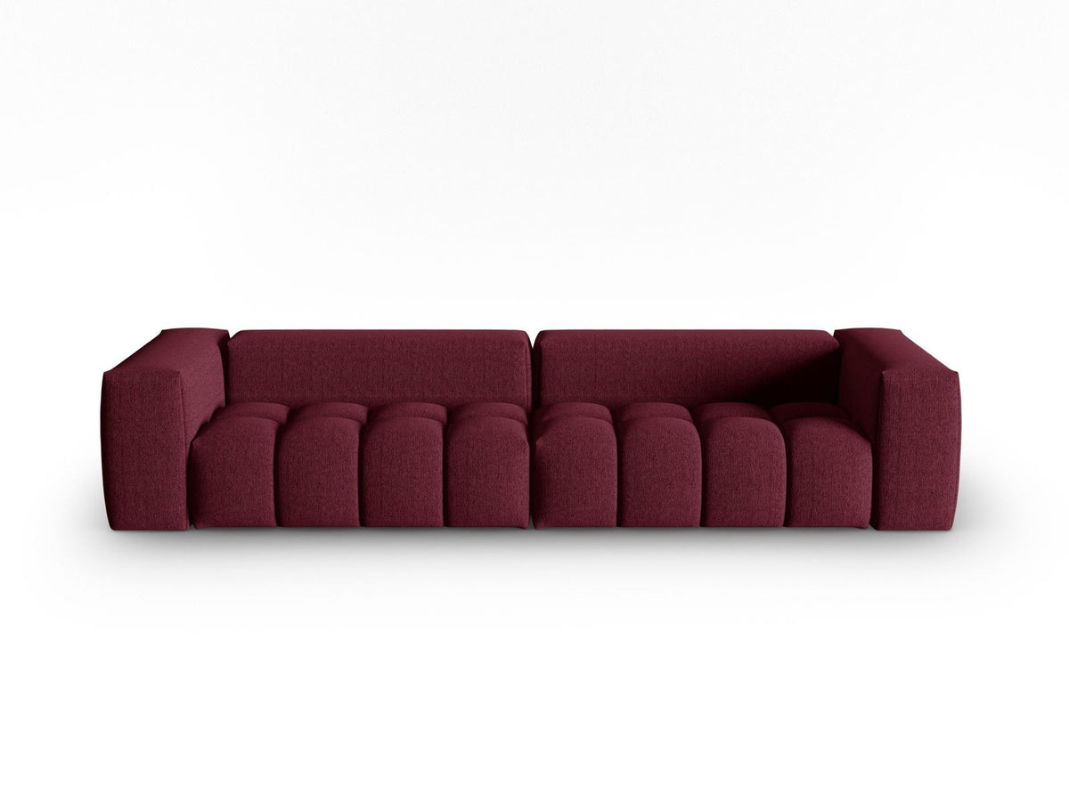 Beiges Verona Modulares Sofa mit 5 Sitzplätzen, Sorella-Strukturstoff, Massivholzrahmen und schwarzen Kunststoffbeinen im Wohnzimmer.