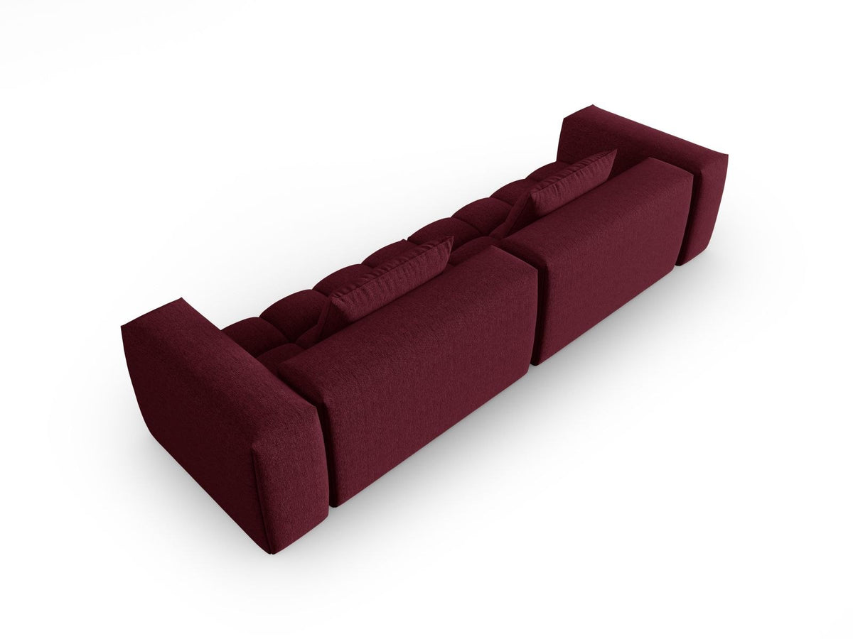 Beiges Verona Modulares Sofa mit 5 Sitzplätzen, Sorella-Strukturstoff, Massivholzrahmen und schwarzen Kunststoffbeinen im Wohnzimmer.