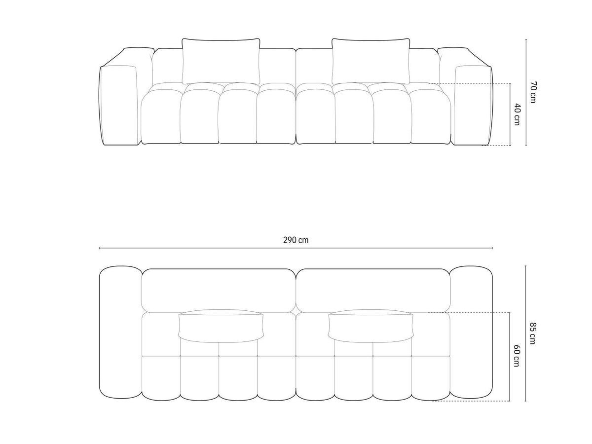 Beiges Verona Modulares Sofa mit 5 Sitzplätzen, Sorella-Strukturstoff, Massivholzrahmen und schwarzen Kunststoffbeinen im Wohnzimmer.