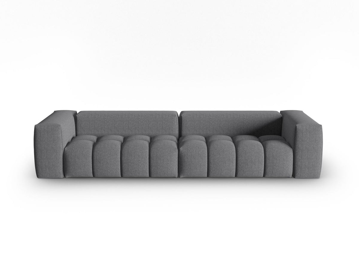 Beiges Verona Modulares Sofa mit 5 Sitzplätzen, Sorella-Strukturstoff, Massivholzrahmen und schwarzen Kunststoffbeinen im Wohnzimmer.