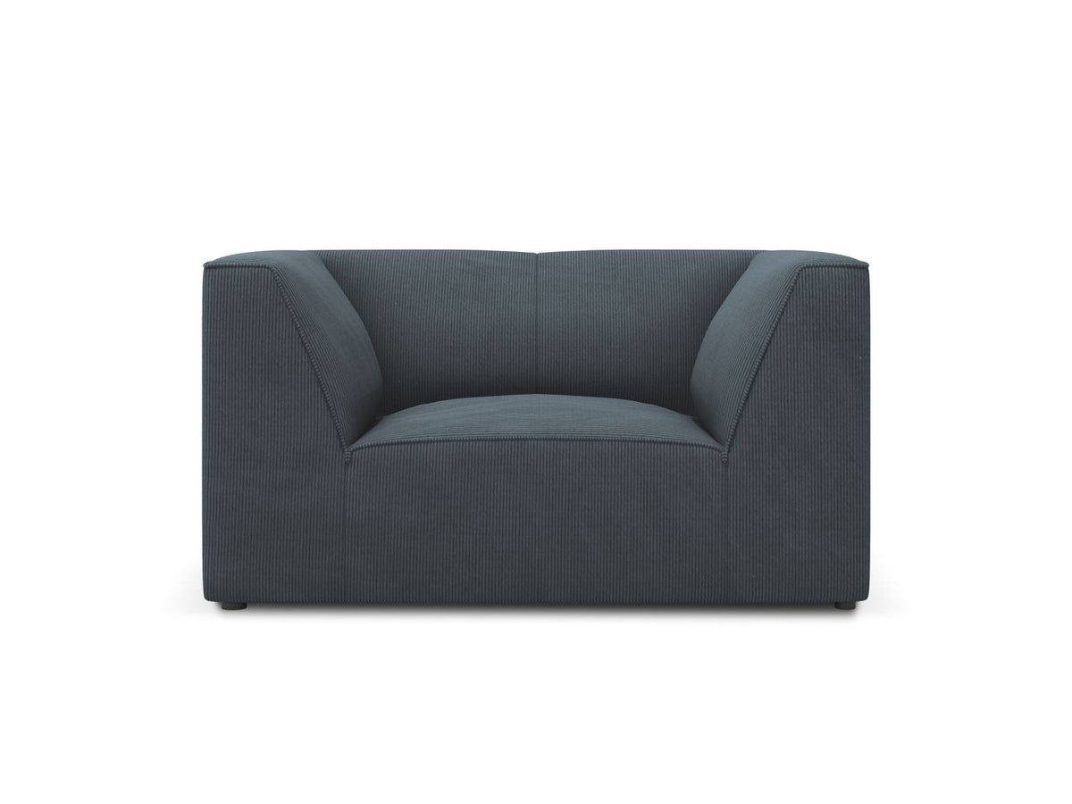 Sessel Siena 1-Sitzer von Cosmopolitan Design mit gelbem Ottawa-Stoffbezug, Massivholzrahmen und schwarzen Kunststoffbeinen aus Polypropylen.