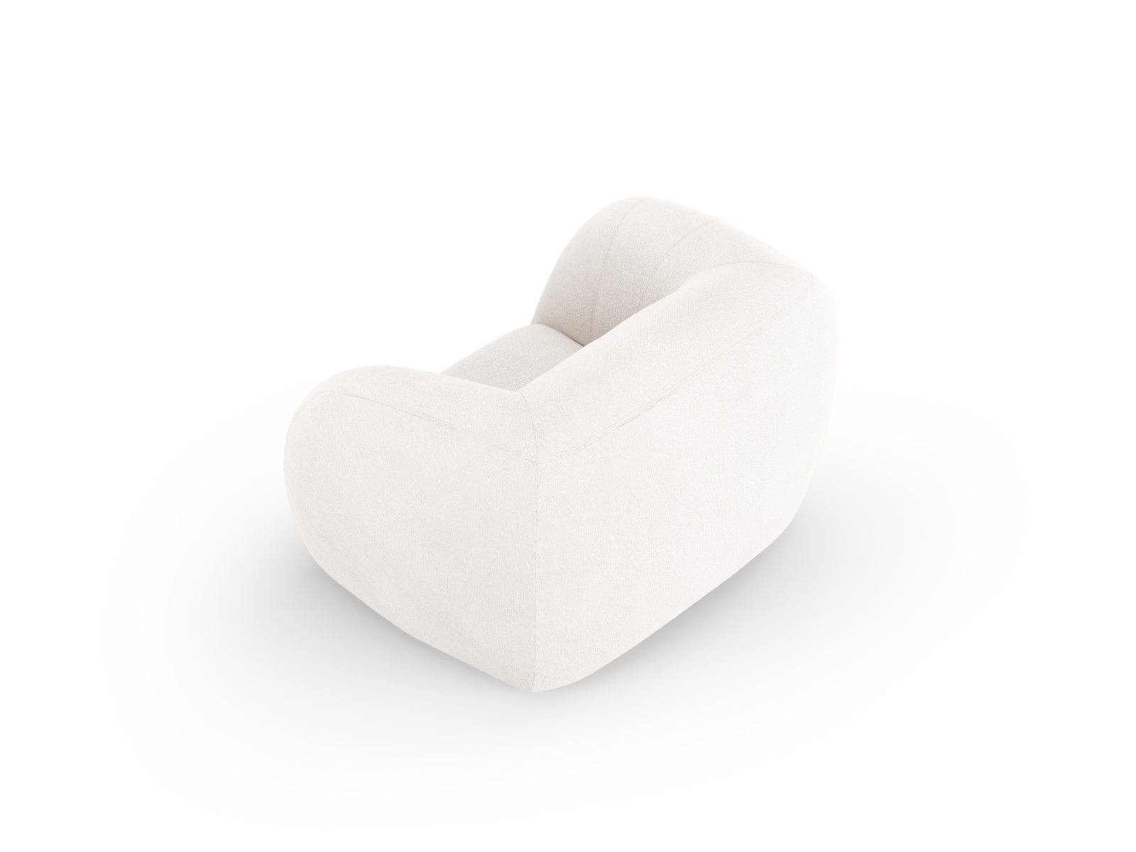 Eleganter Essen Boucle Armchair 1 Sitzer in klassischem Weiß, ideal für moderne Wohnräume, designt von Cosmopolitan Design.