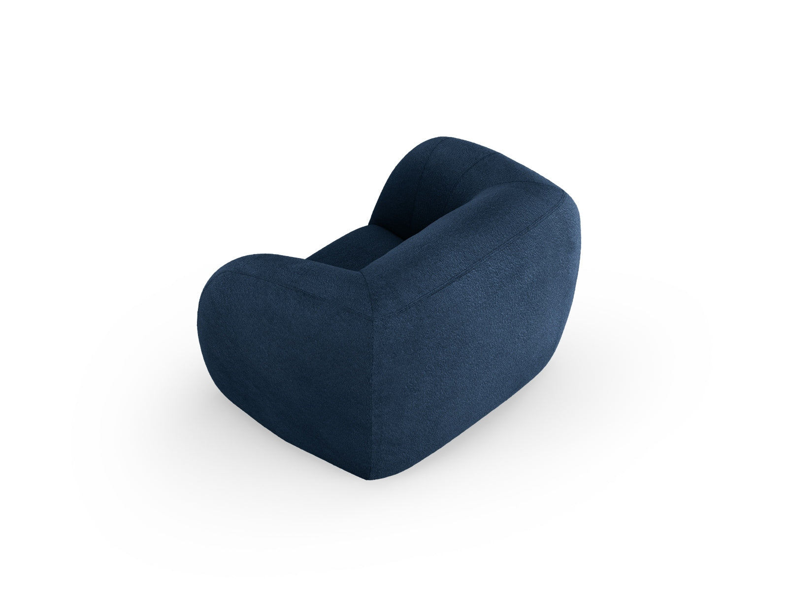 Eleganter Essen Boucle Armchair 1 Sitzer in sattem Blau, ideal für entspannende Momente und geschmackvolle Einrichtung.
