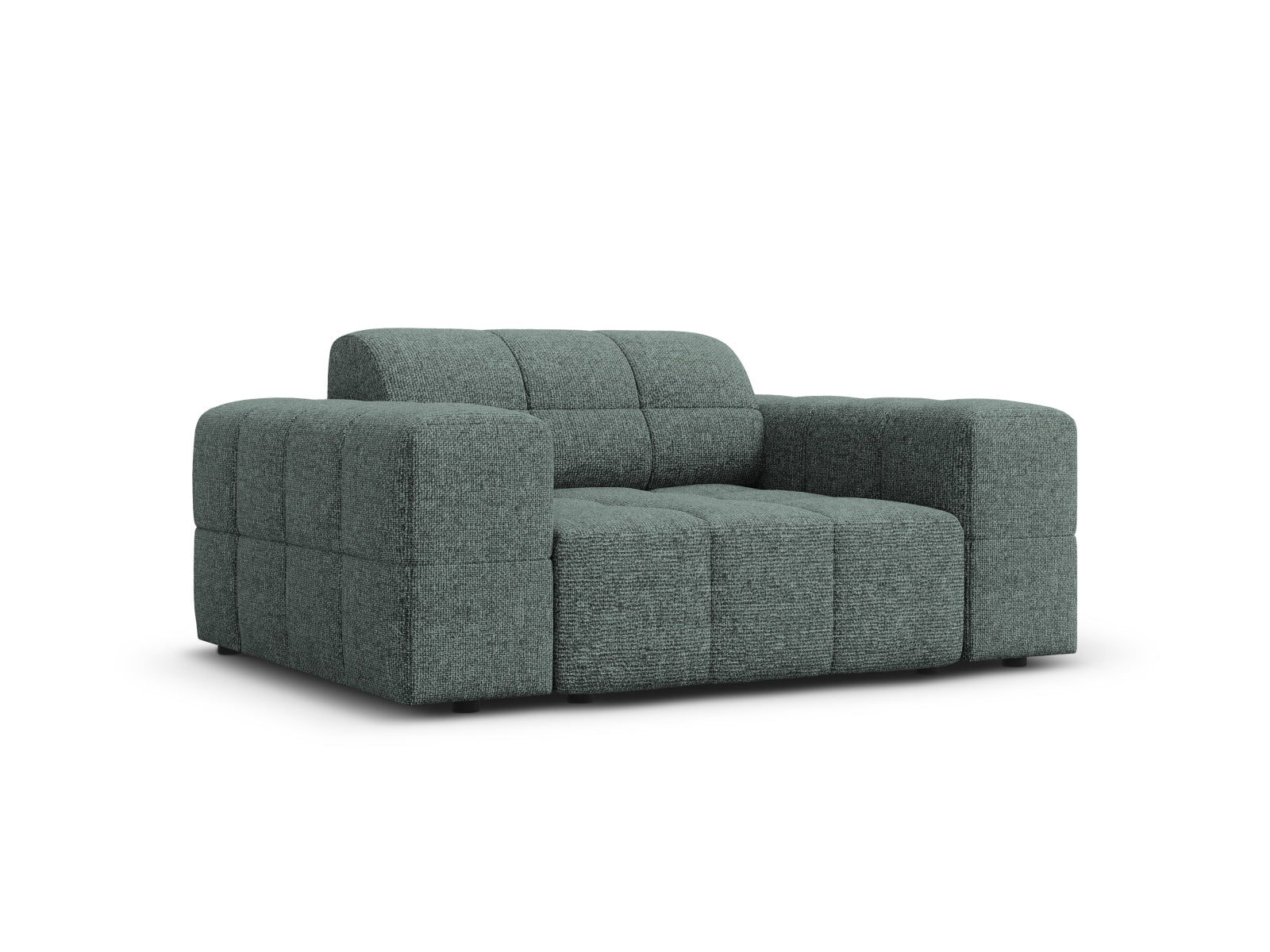 Eleganter 1-Sitzer Sessel Chicago in stilvollem Petrol-Haga, ideal für moderne Wohnräume, von Cosmopolitan Design.